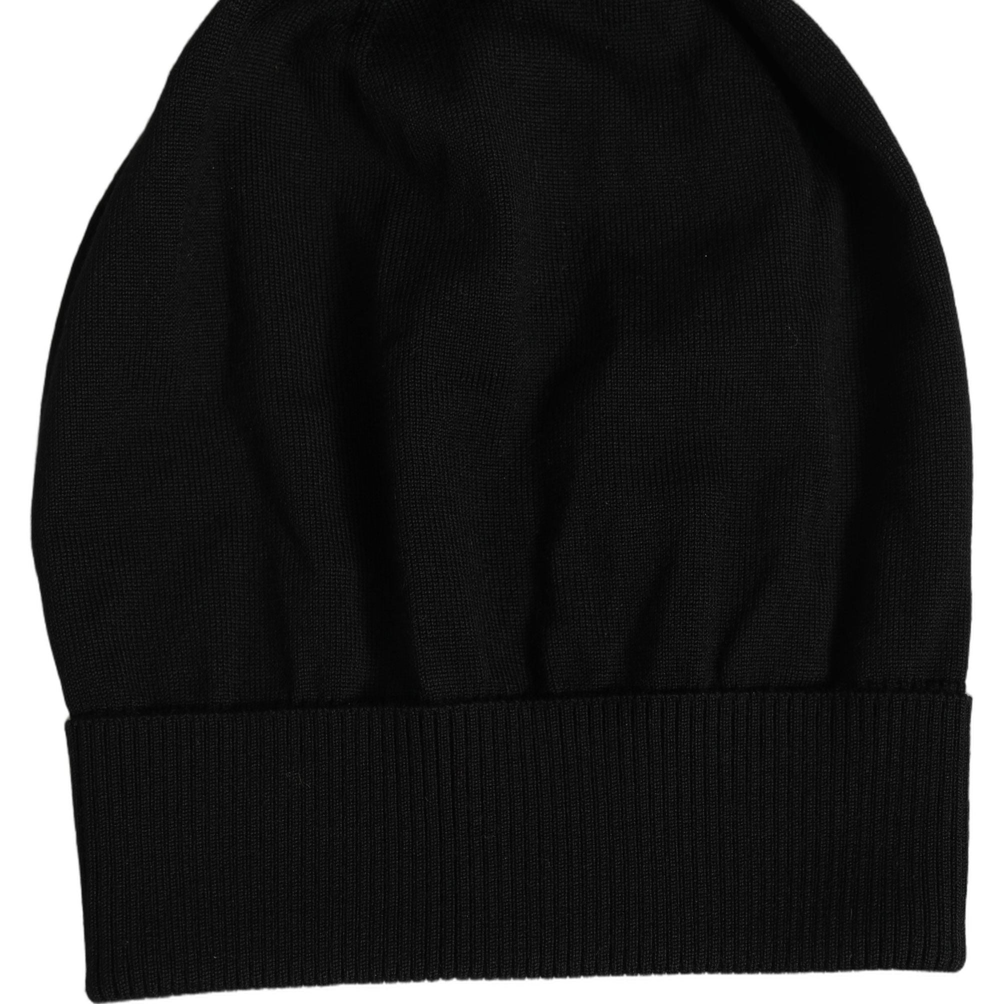 Dolce & Gabbana Men Black Wool Knitted Winter Beanie Capello One Hat