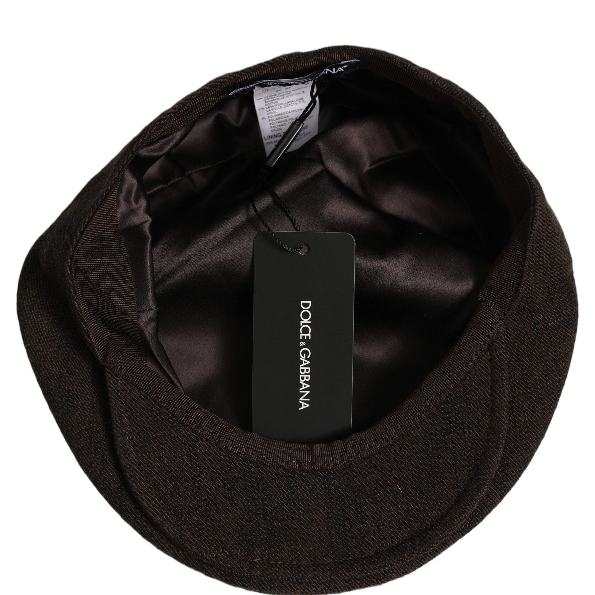 Dolce & Gabbana Men Brown Cotton Flat Cloth Newsboy Cap Hat