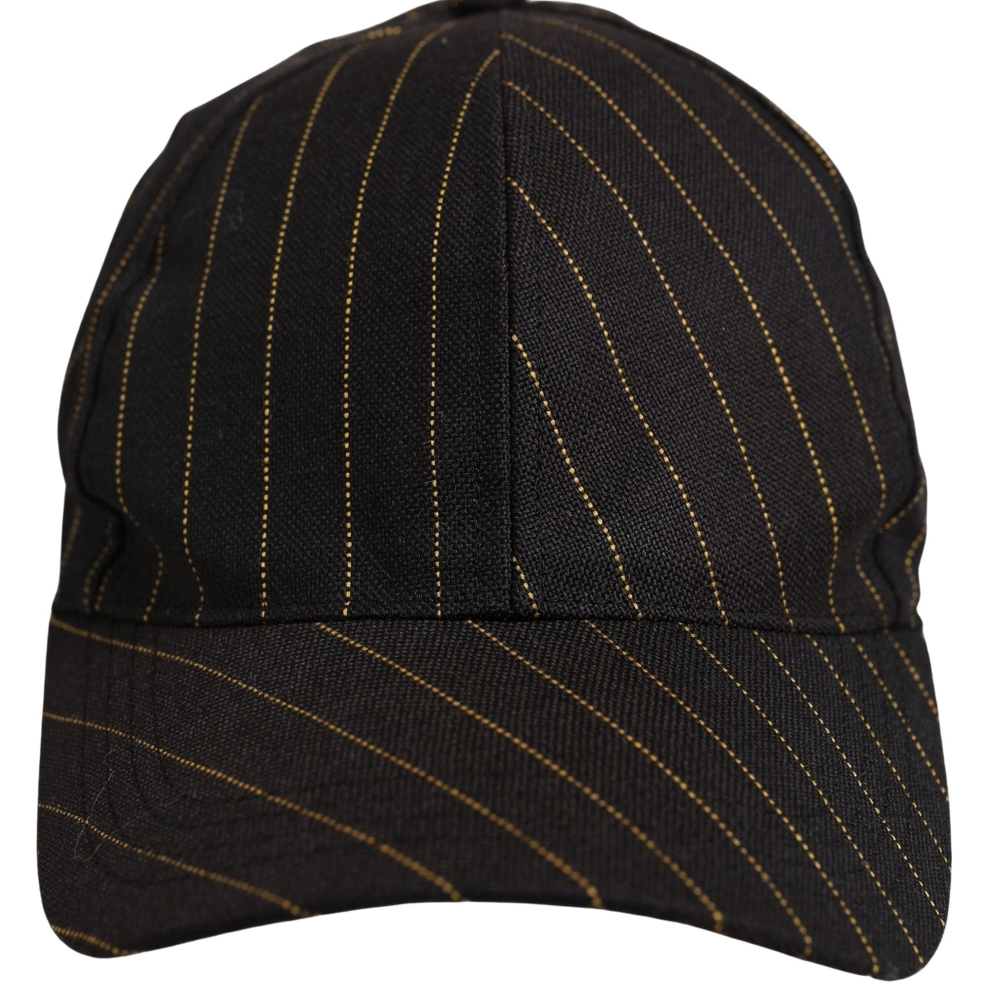 Dolce & Gabbana Black Gold Pinstriped Cotton Baseball Cap Hat