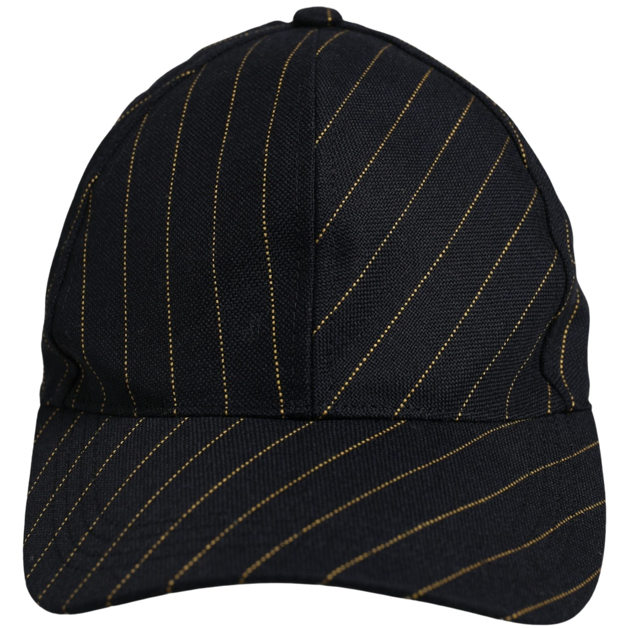 Dolce & Gabbana Black Gold Pinstriped Cotton Baseball Cap Hat