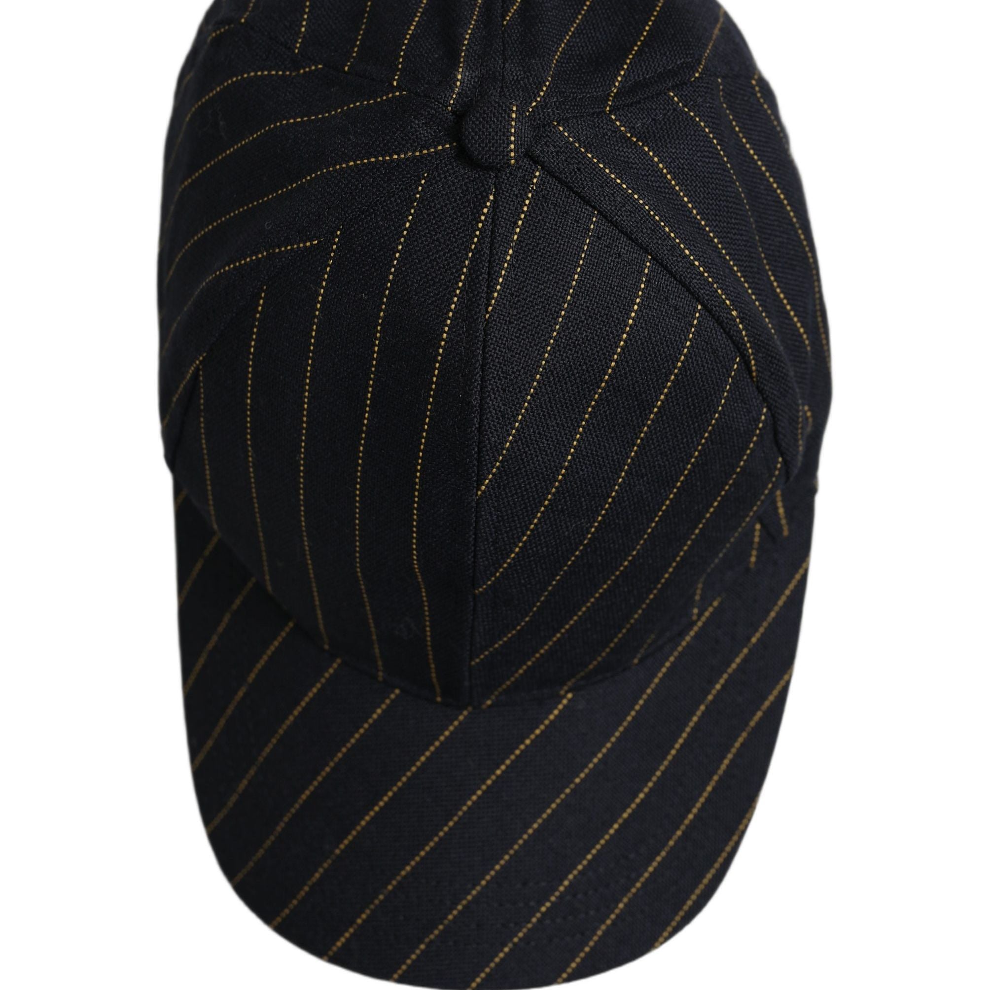 Dolce & Gabbana Black Gold Pinstriped Cotton Baseball Cap Hat