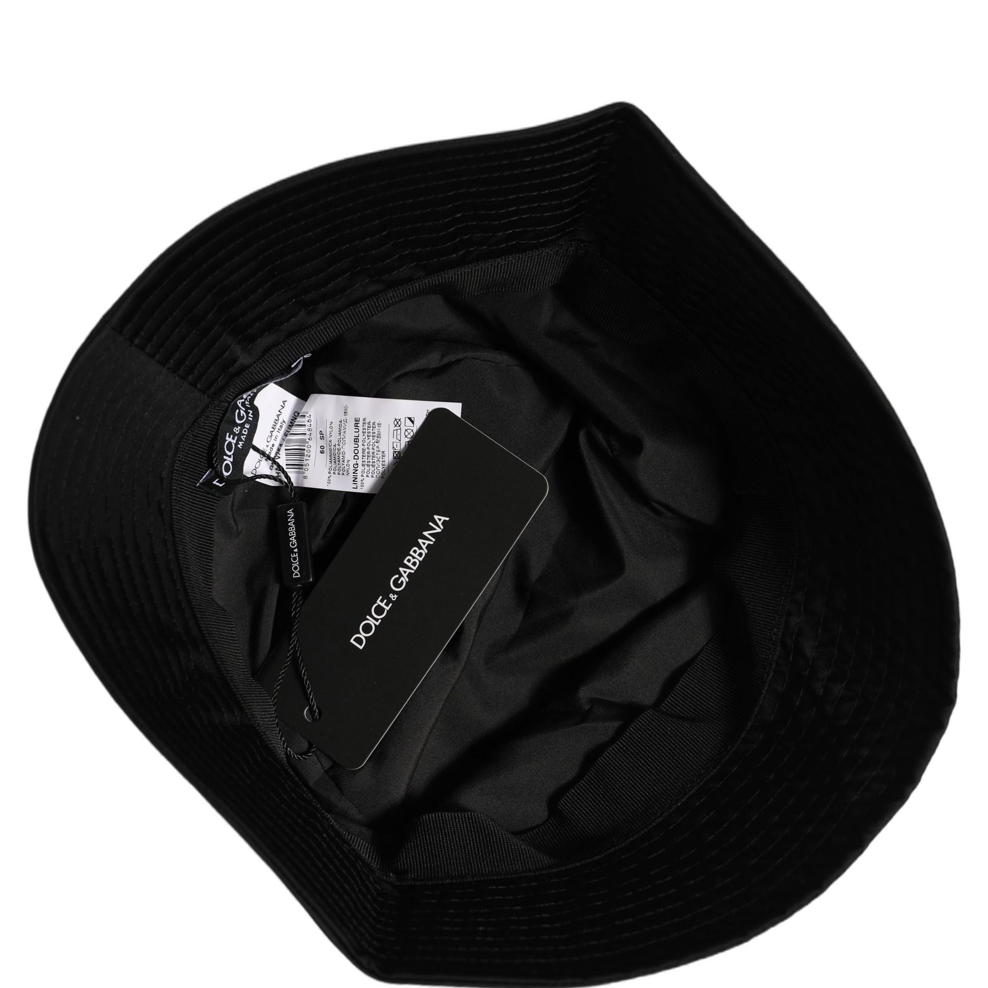 Dolce & Gabbana Men Black Nylon Wide Brim Bucket Capello Hat