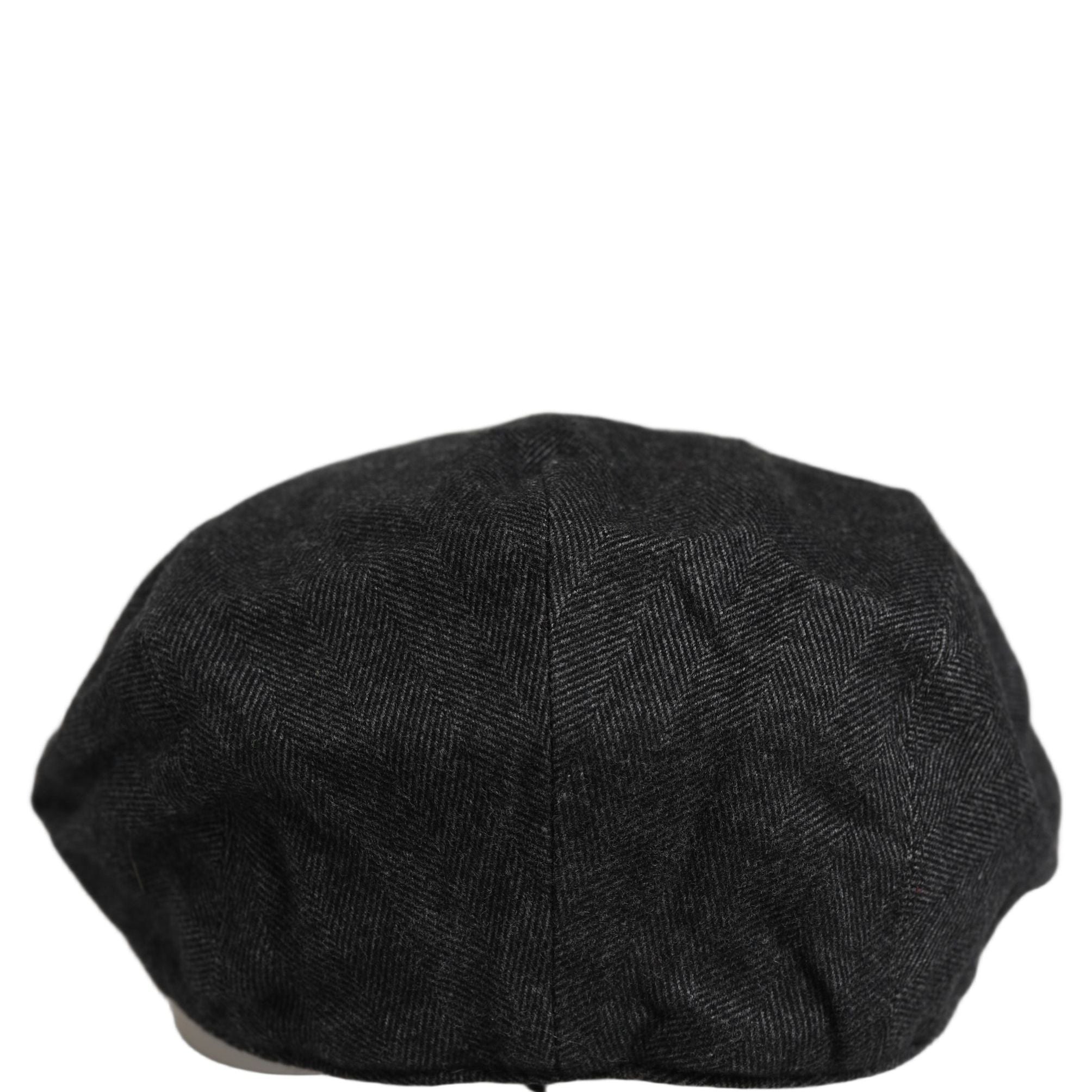 Dolce & Gabbana Men Black Cotton Flat Cloth Newsboy Cap Hat