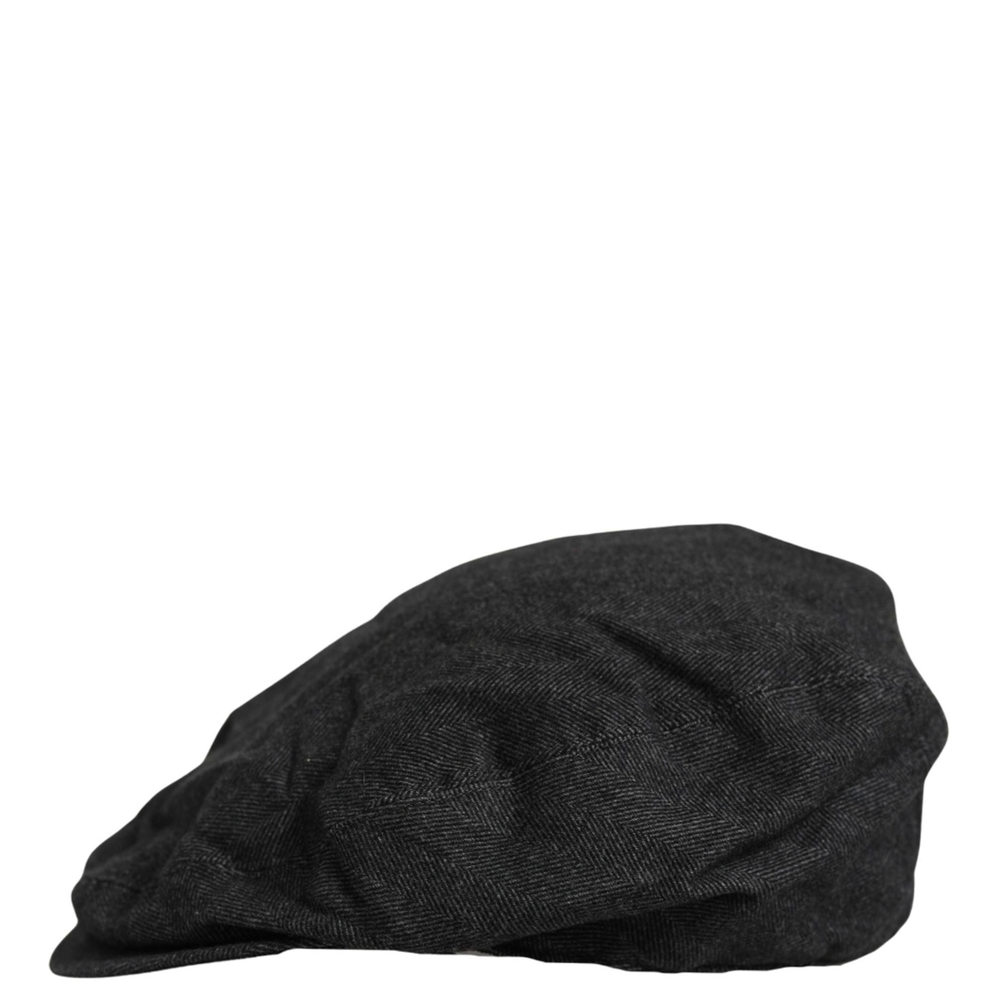 Dolce & Gabbana Men Black Cotton Flat Cloth Newsboy Cap Hat