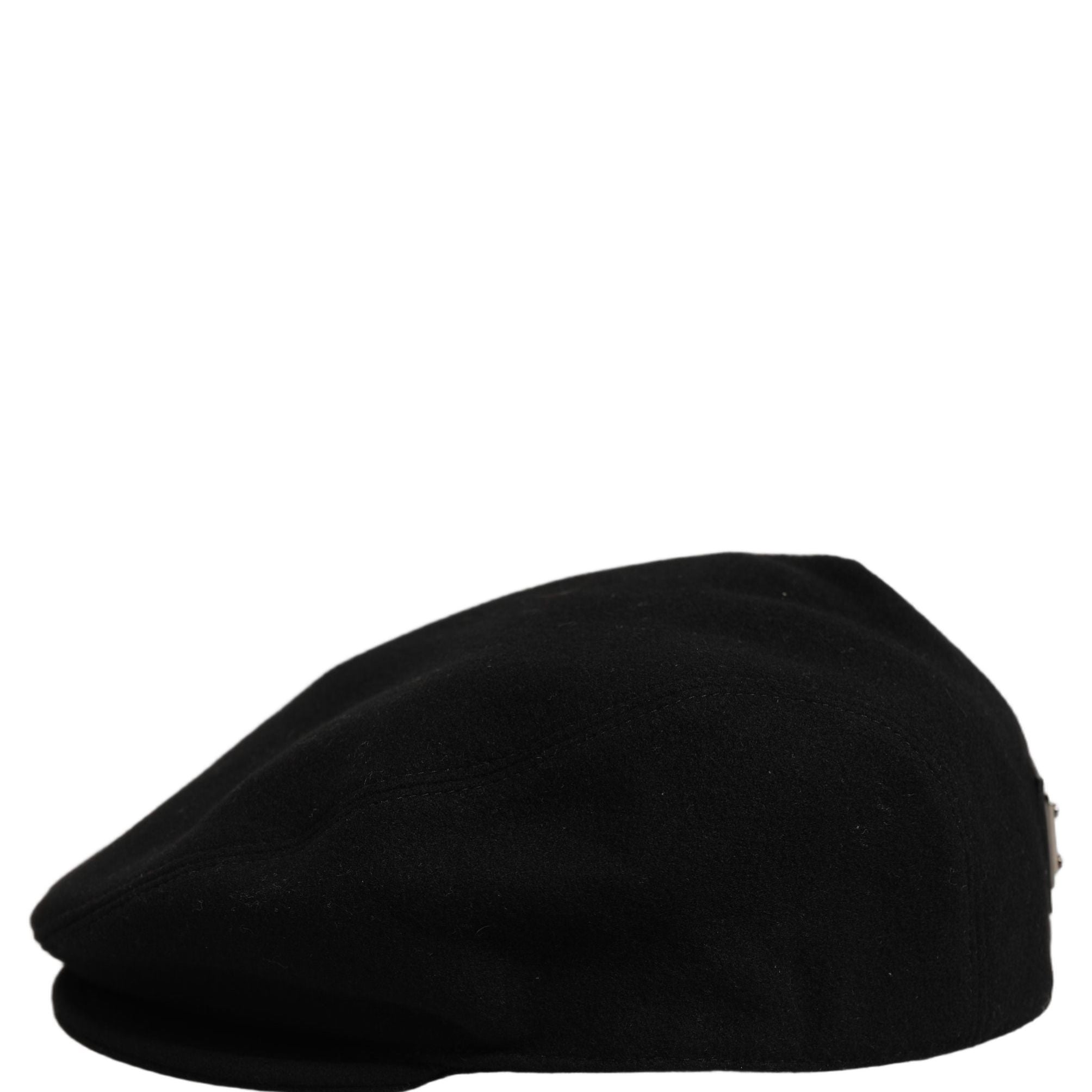 Dolce & Gabbana Men Black Wool Blend Flat Cloth Newsboy Cap Hat