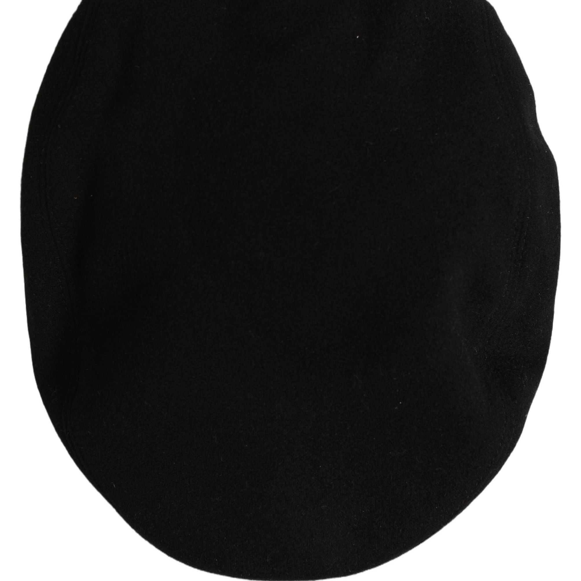 Dolce & Gabbana Men Black Wool Blend Flat Cloth Newsboy Cap Hat