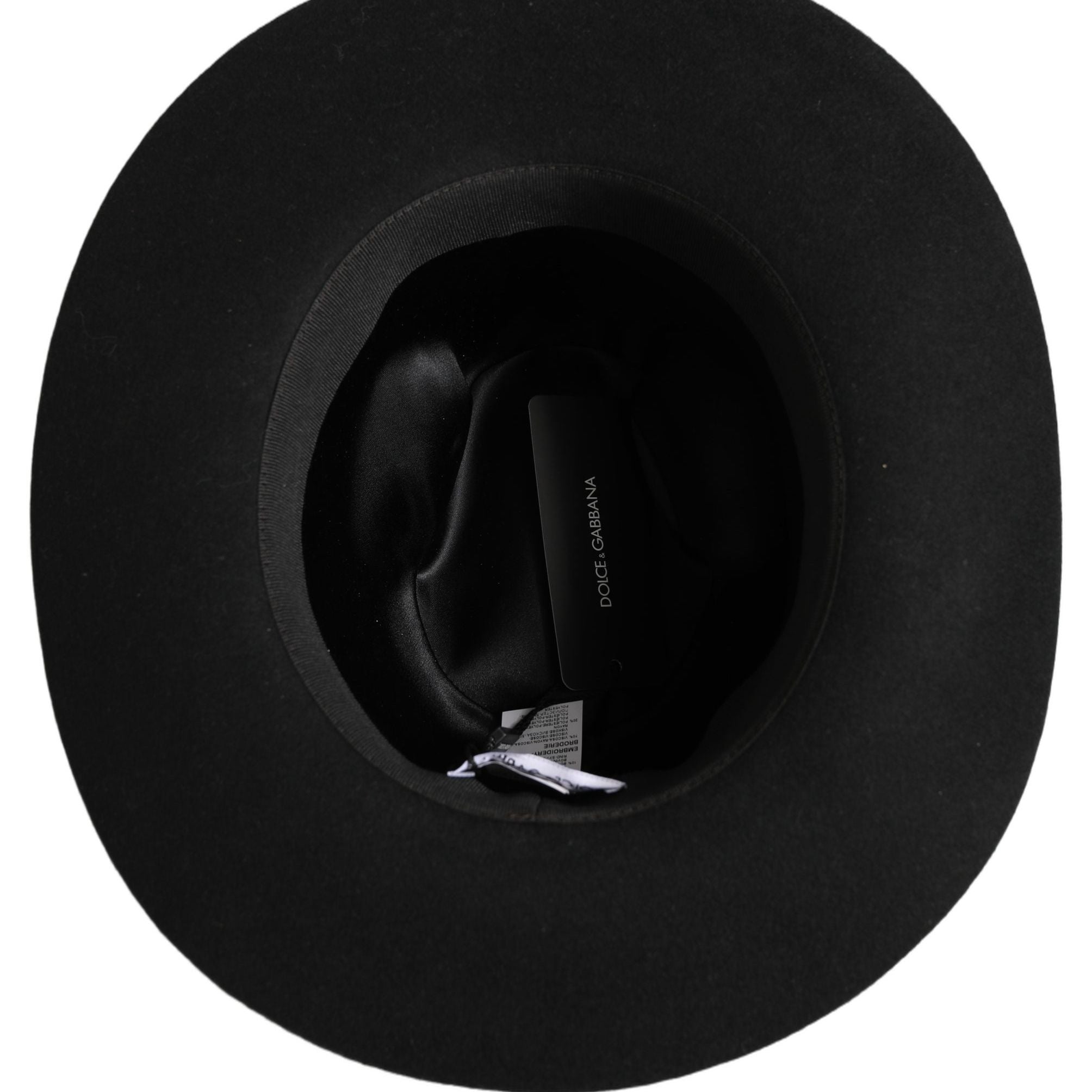Dolce & Gabbana Men Black Classic Wide Brim Fedora Capello Hat