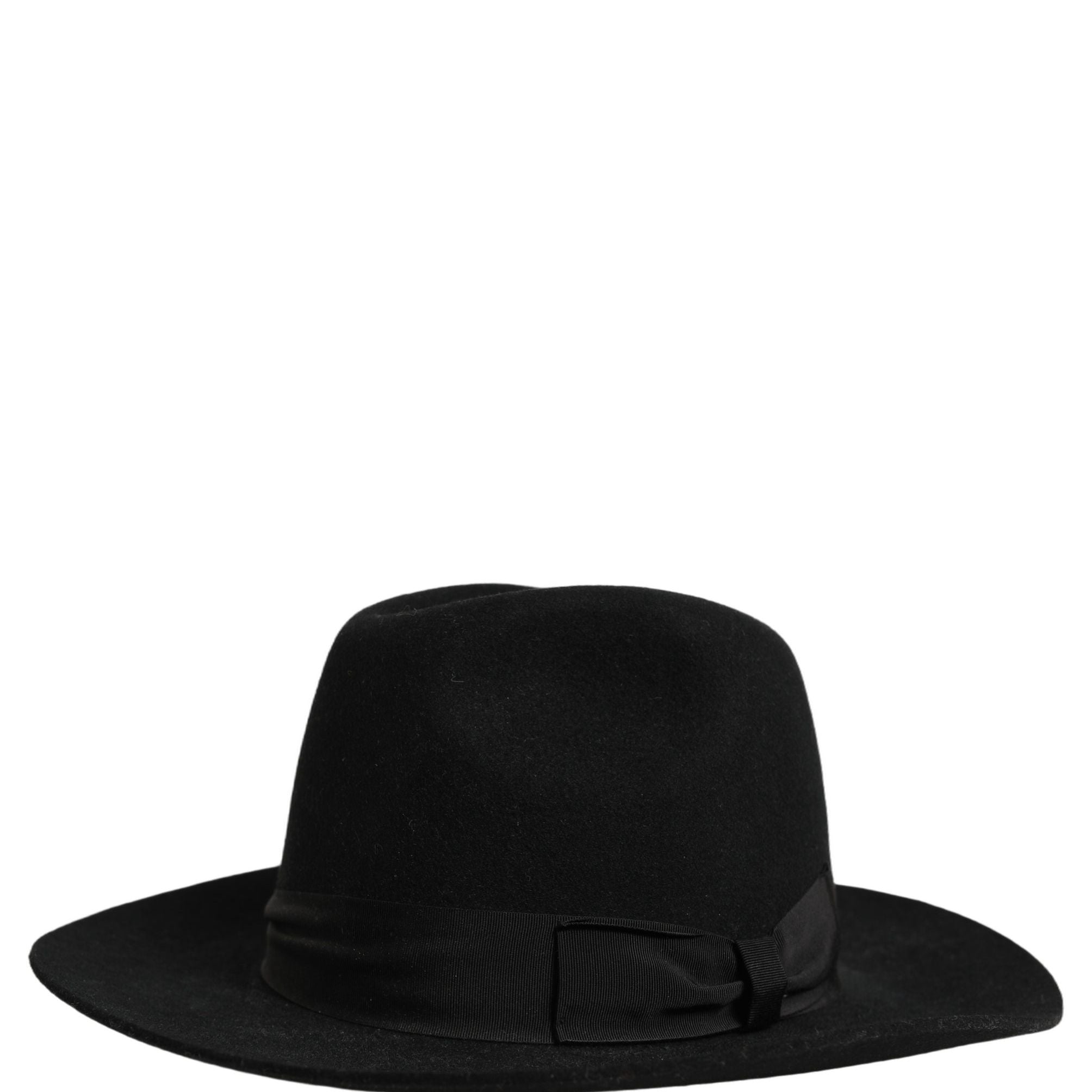 Dolce & Gabbana Men Black Classic Wide Brim Fedora Capello Hat