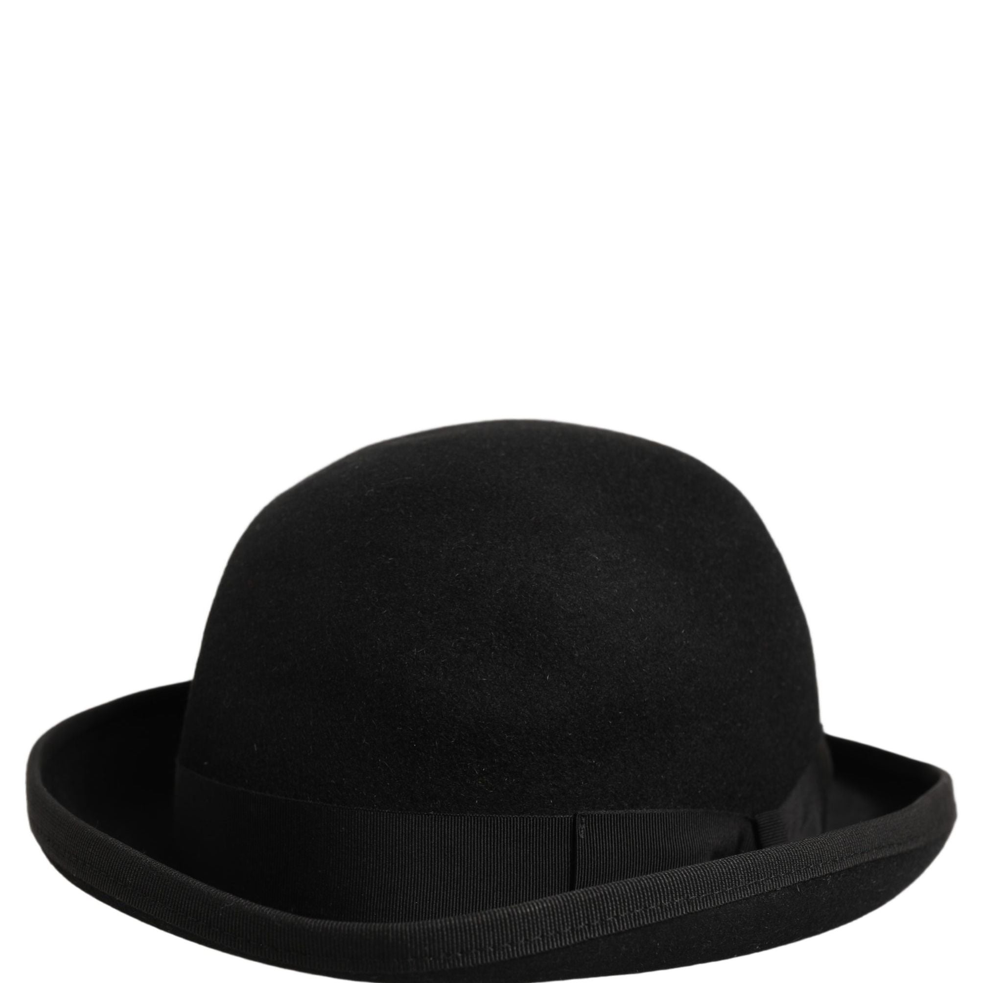 Dolce & Gabbana Men Black Rabbit Fur Felt Bowler Capello Hat