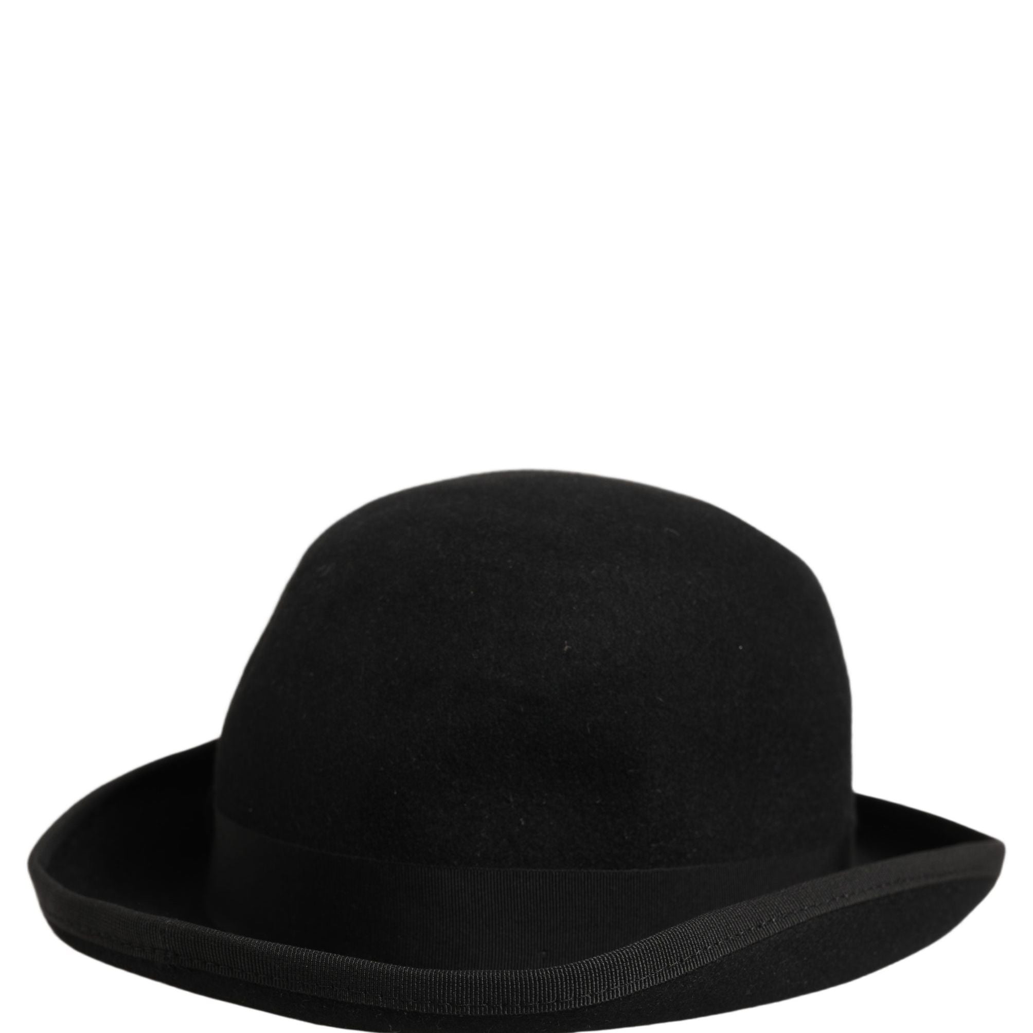 Dolce & Gabbana Men Black Rabbit Fur Felt Bowler Capello Hat