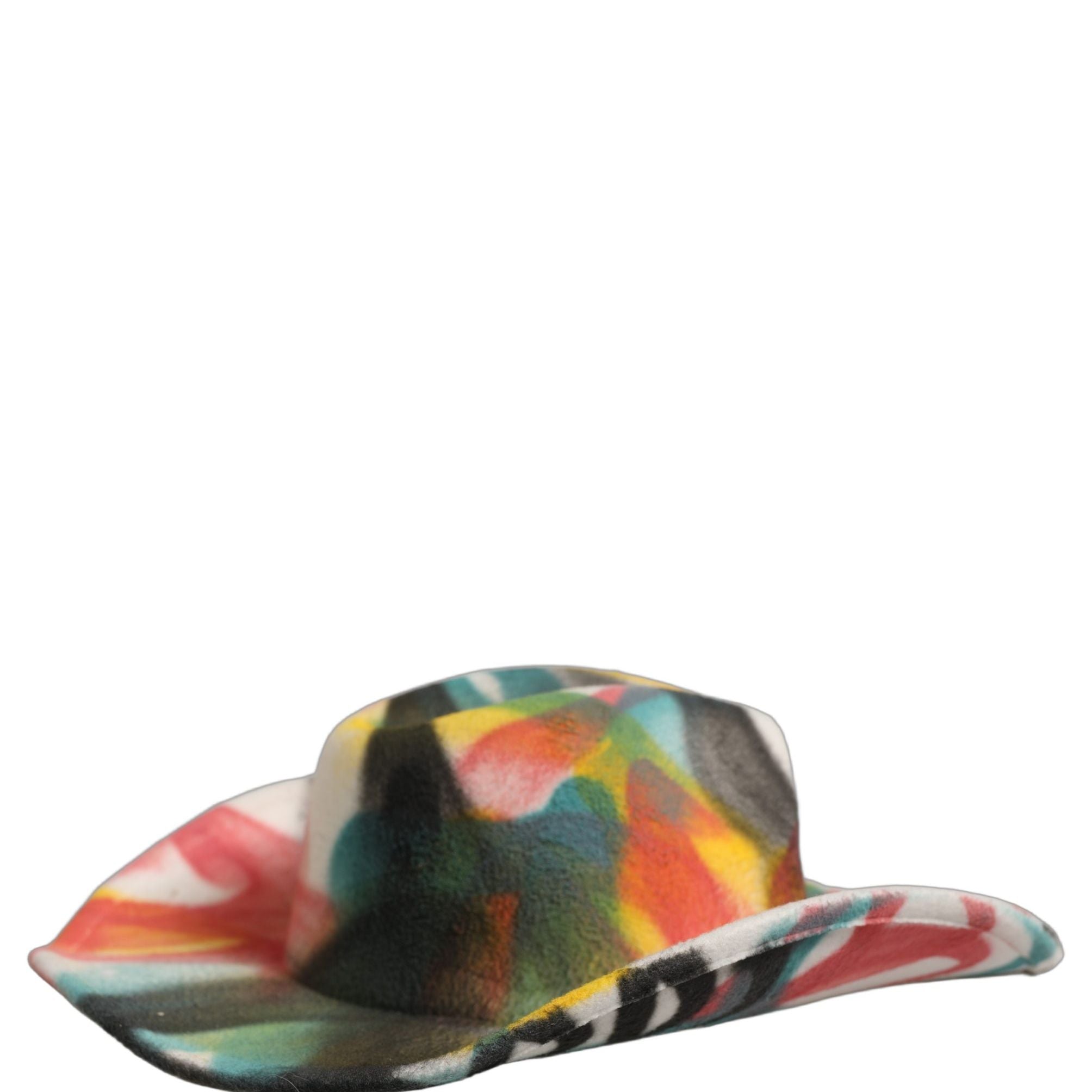 Dolce & Gabbana Men White Graffiti Wide Brim Fedora Capello Hat