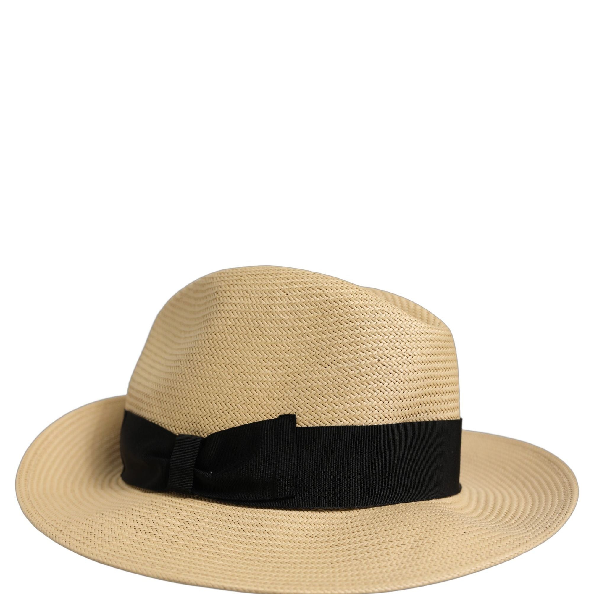 Dolce & Gabbana Men Beige Paper Straw Fedora Panama Capello Hat