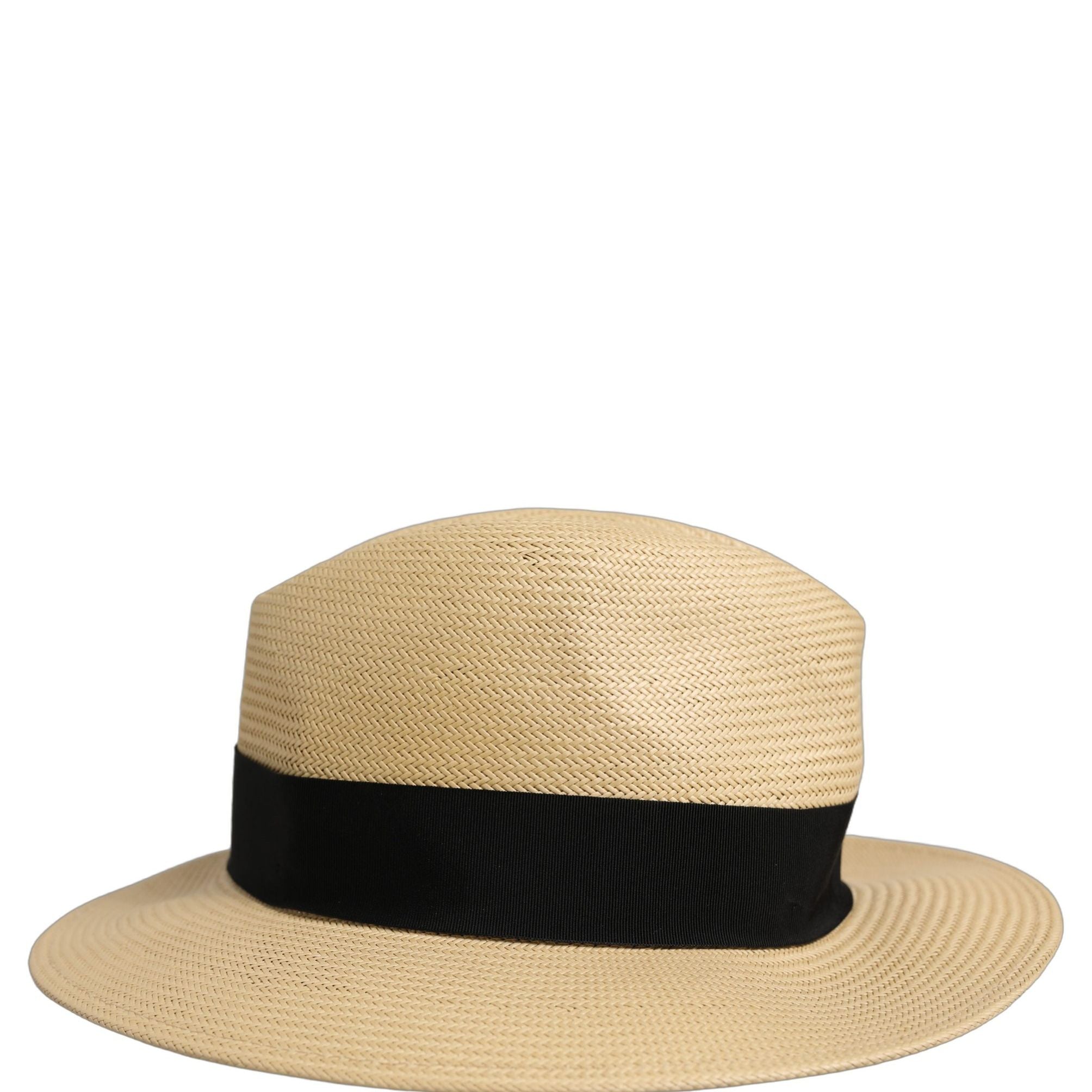 Dolce & Gabbana Men Beige Paper Straw Fedora Panama Capello Hat