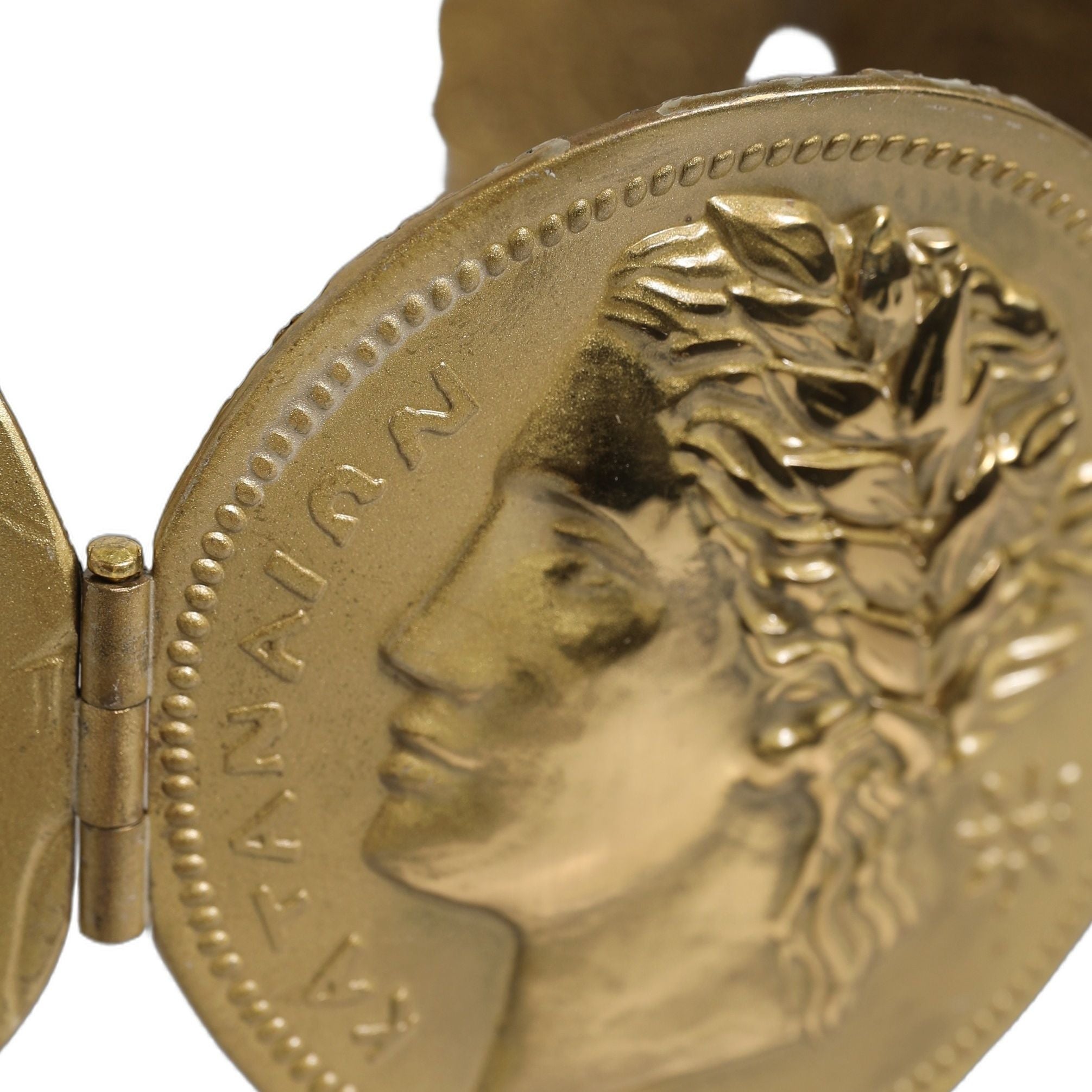 Dolce & Gabbana Gold Tone Brass Coin Metal Waist Cintura Belt