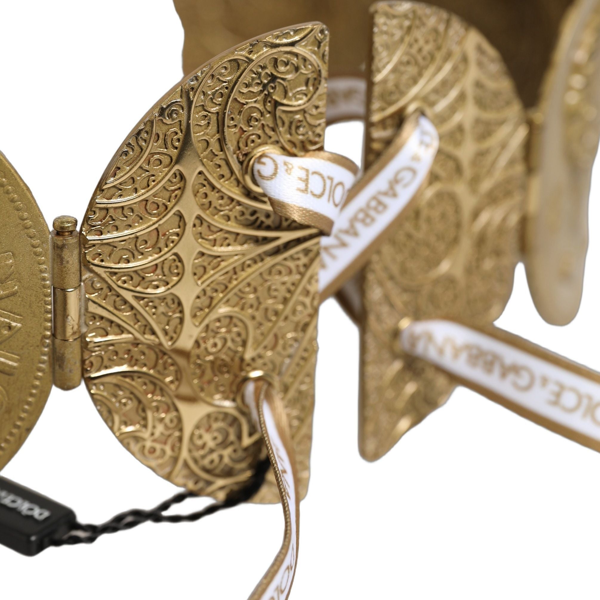 Dolce & Gabbana Gold Tone Brass Coin Metal Waist Cintura Belt