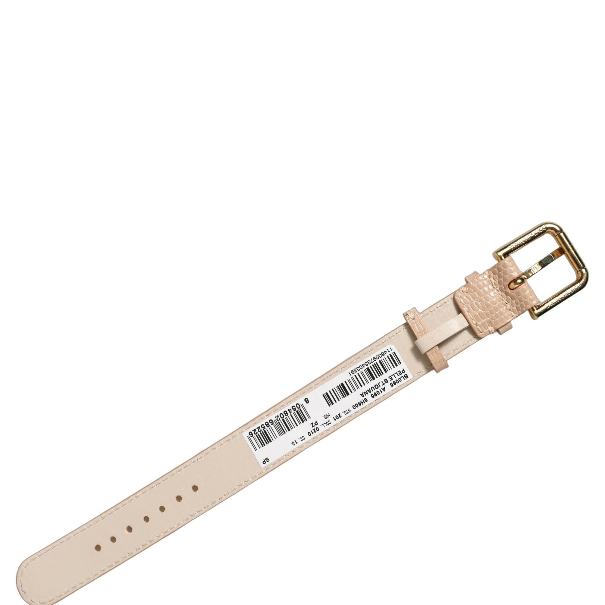 Dolce & Gabbana Beige Textured Leather Gold Buckle Belt Strap Bracelet