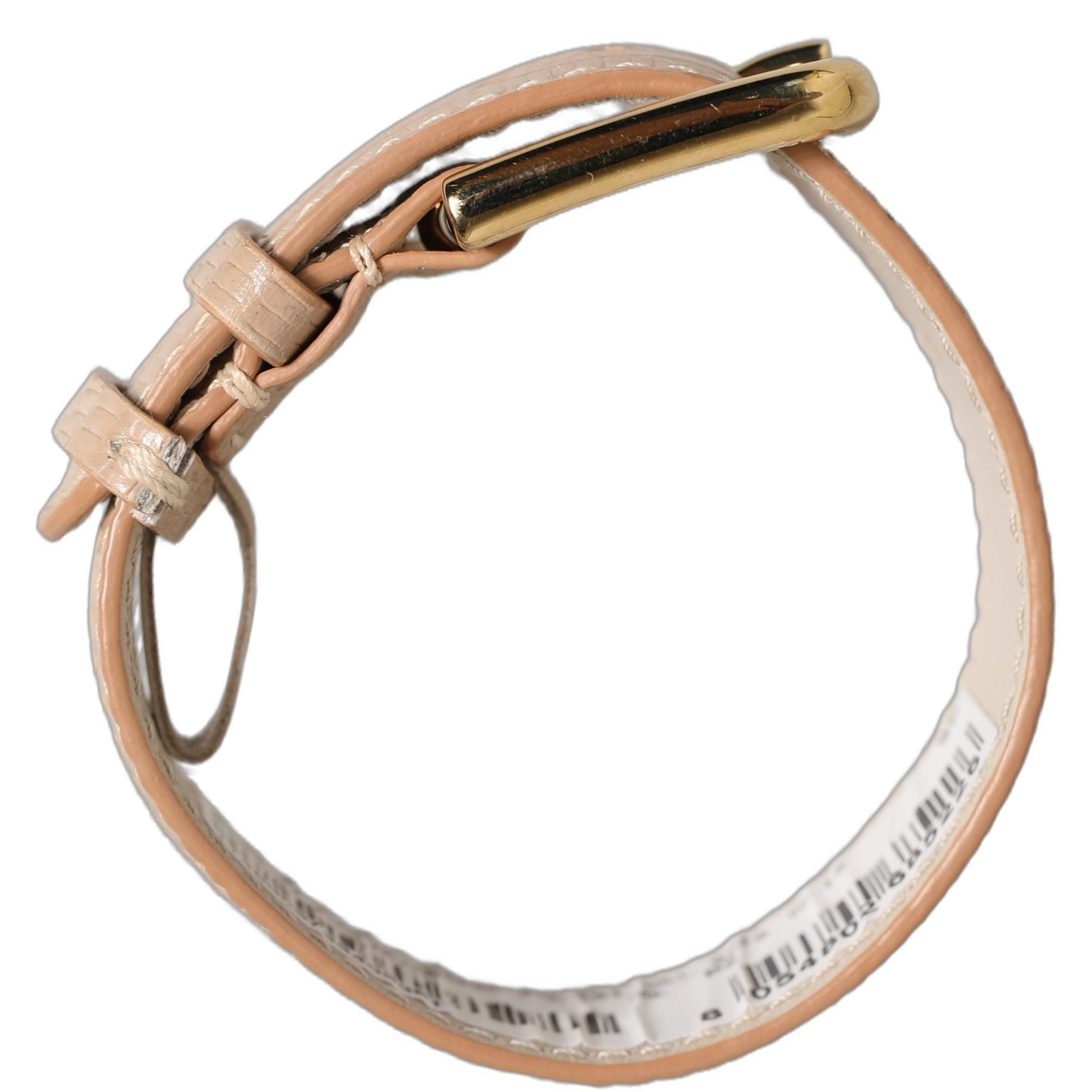 Dolce & Gabbana Beige Textured Leather Gold Buckle Belt Strap Bracelet
