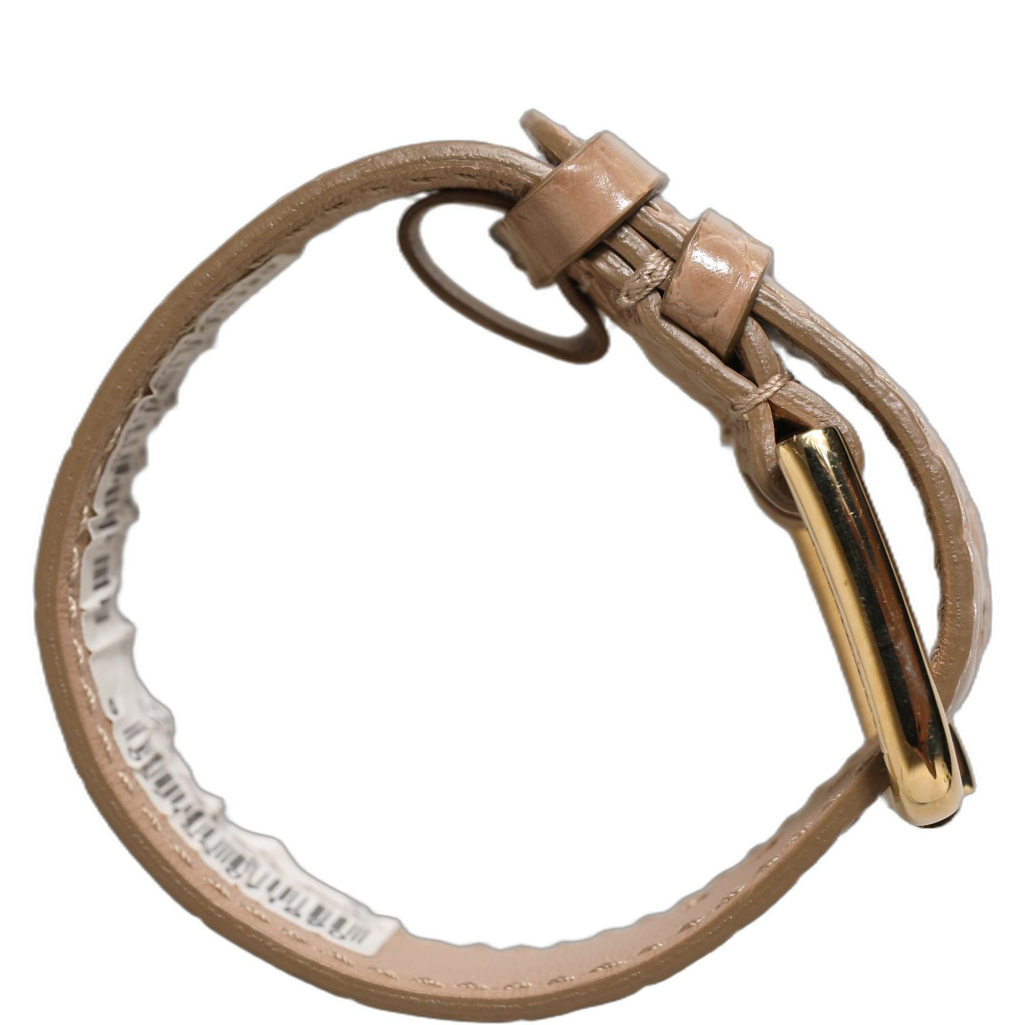 Dolce & Gabbana Brown Embossed Leather Gold Buckle Belt Strap Bracelet