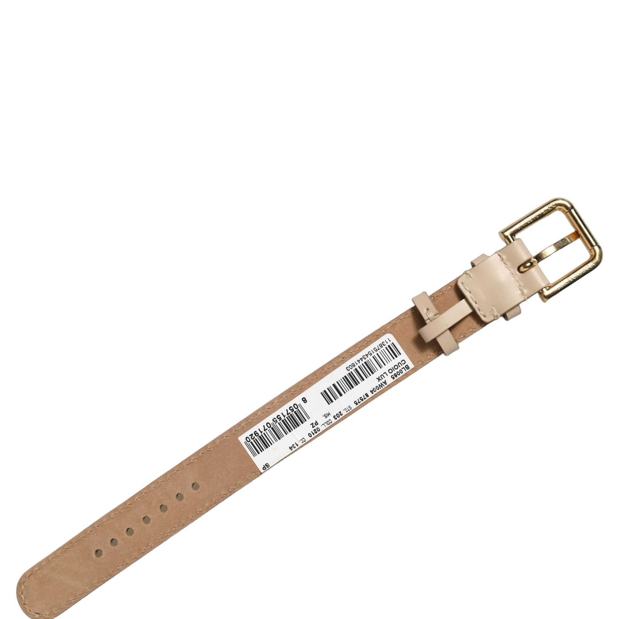 Dolce & Gabbana Beige Calfskin Leather Gold Buckle Belt Strap Bracelet
