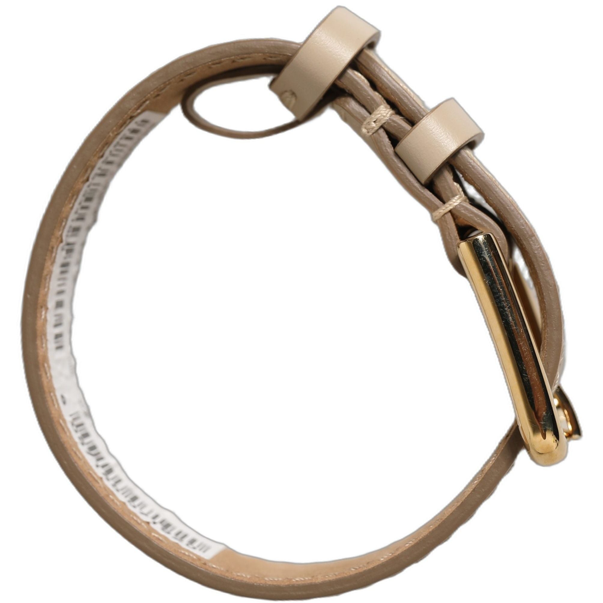 Dolce & Gabbana Beige Calfskin Leather Gold Buckle Belt Strap Bracelet