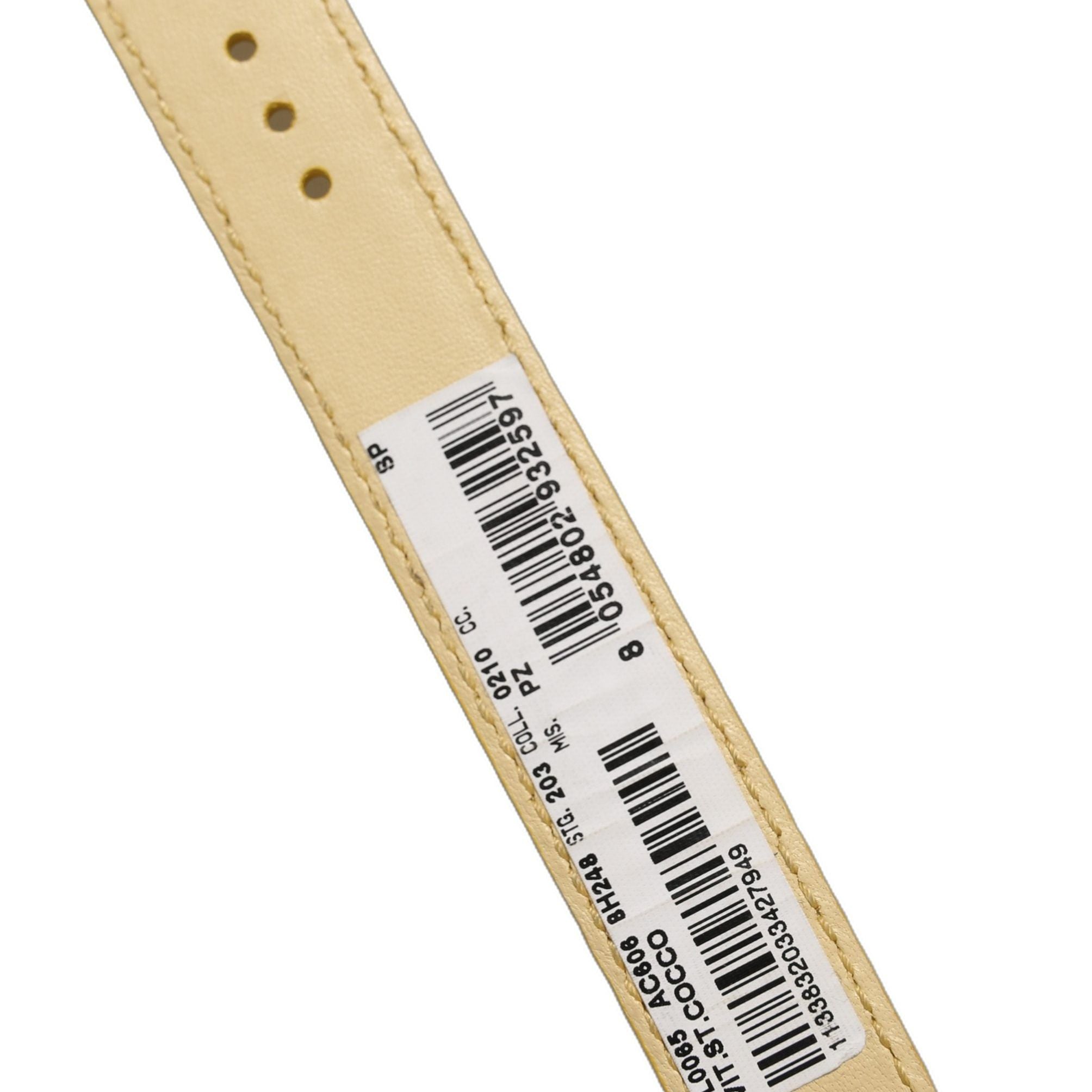 Dolce & Gabbana Beige Embossed Leather Gold Buckle Belt Strap Bracelet