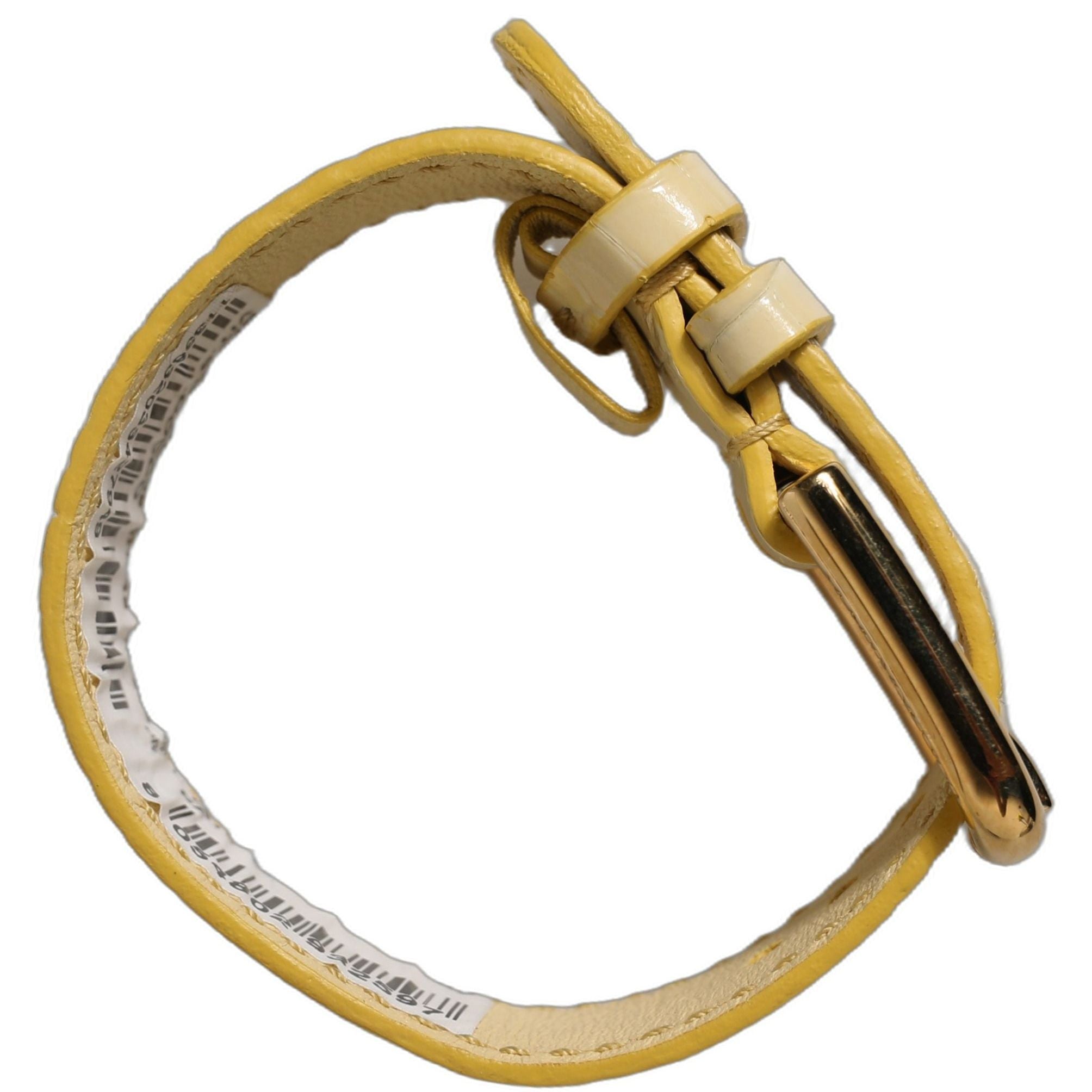 Dolce & Gabbana Beige Embossed Leather Gold Buckle Belt Strap Bracelet