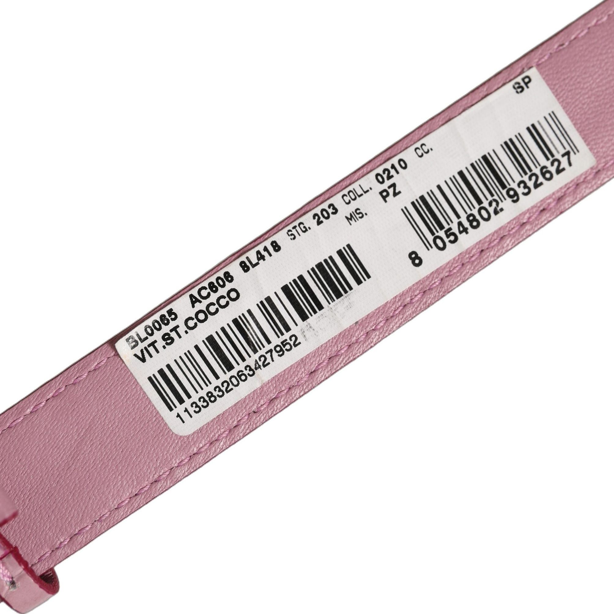 Dolce & Gabbana Pink Embossed Leather Gold Buckle Belt Strap Bracelet