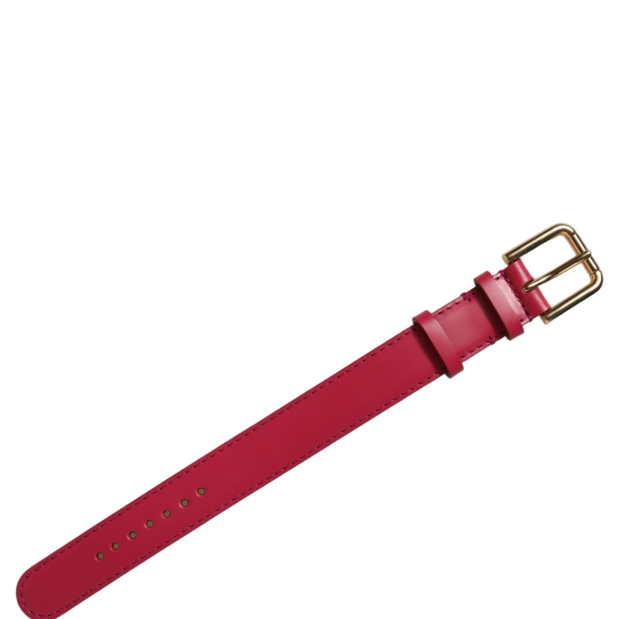 Dolce & Gabbana Red Calfskin Leather Gold Buckle Belt Strap Bracelet