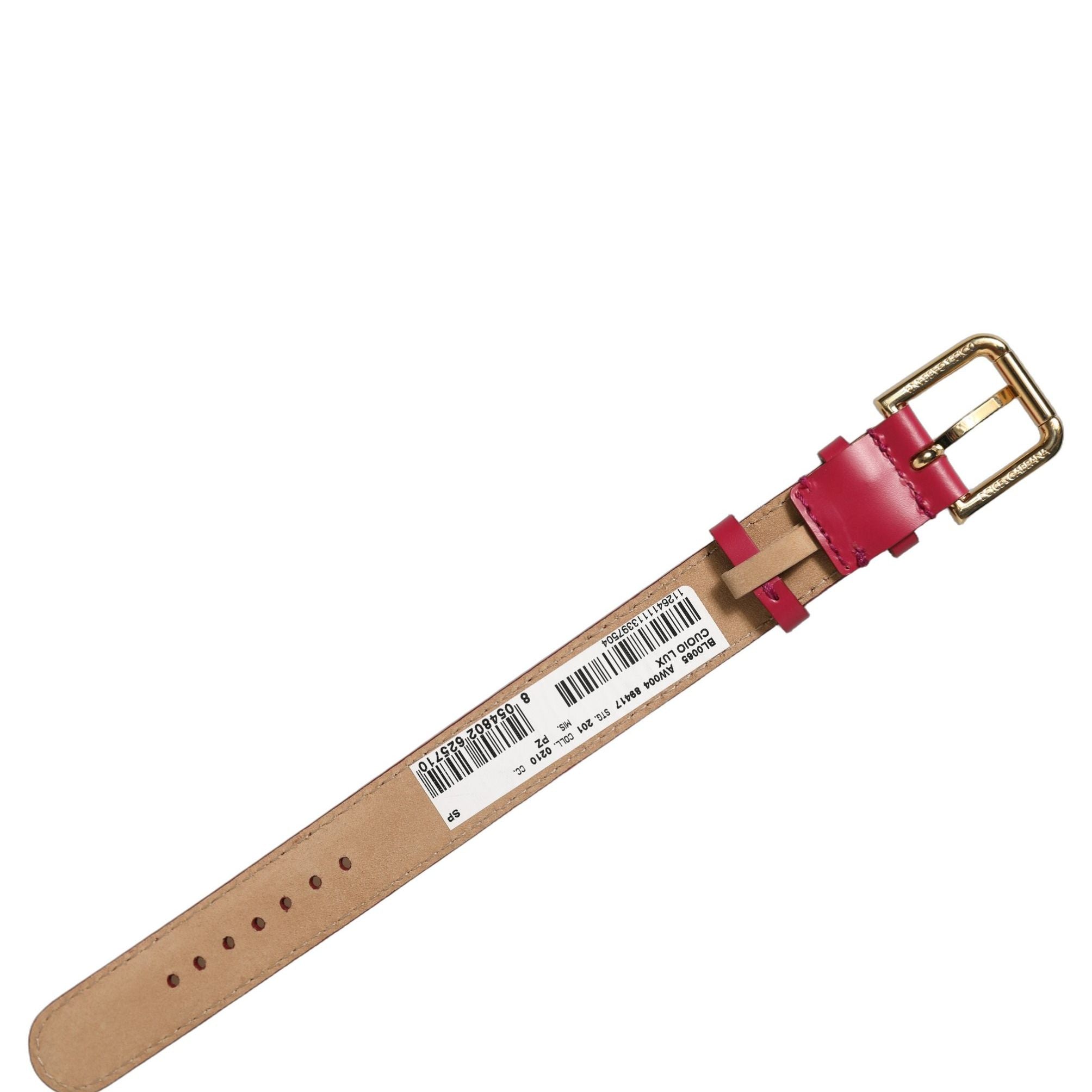 Dolce & Gabbana Red Calfskin Leather Gold Buckle Belt Strap Bracelet