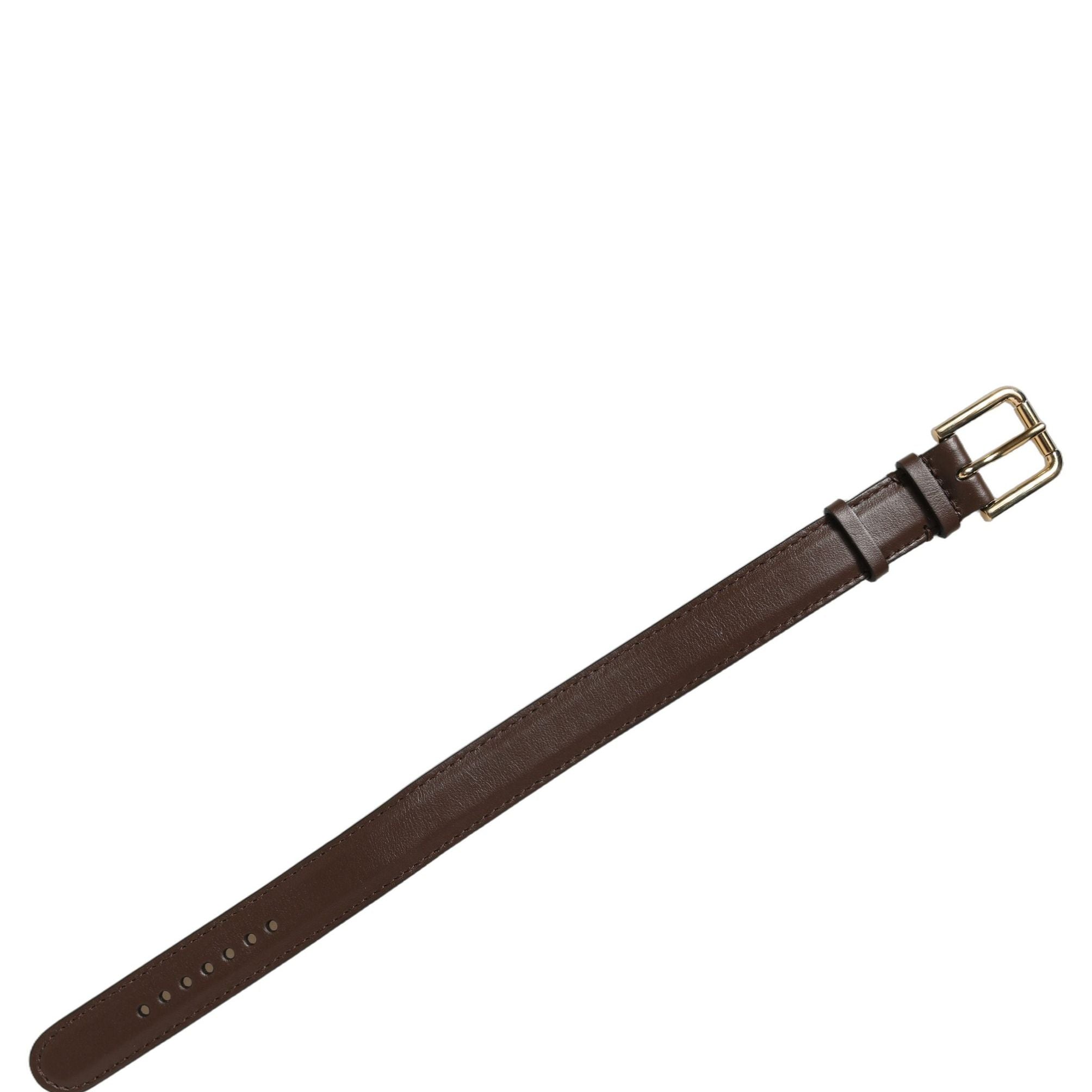 Dolce & Gabbana Brown Calfskin Leather Gold Buckle Belt Strap Bracelet