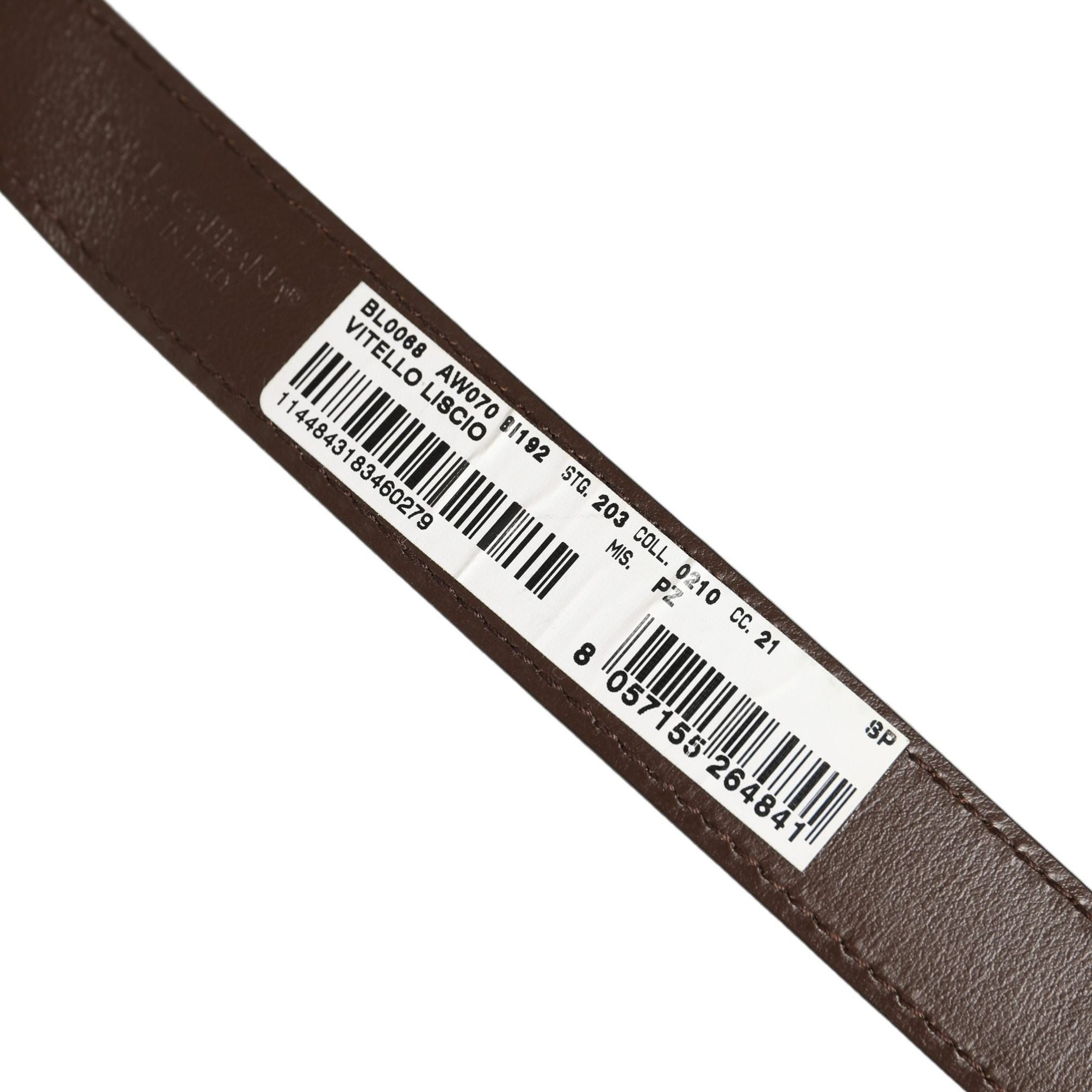 Dolce & Gabbana Brown Calfskin Leather Gold Buckle Belt Strap Bracelet
