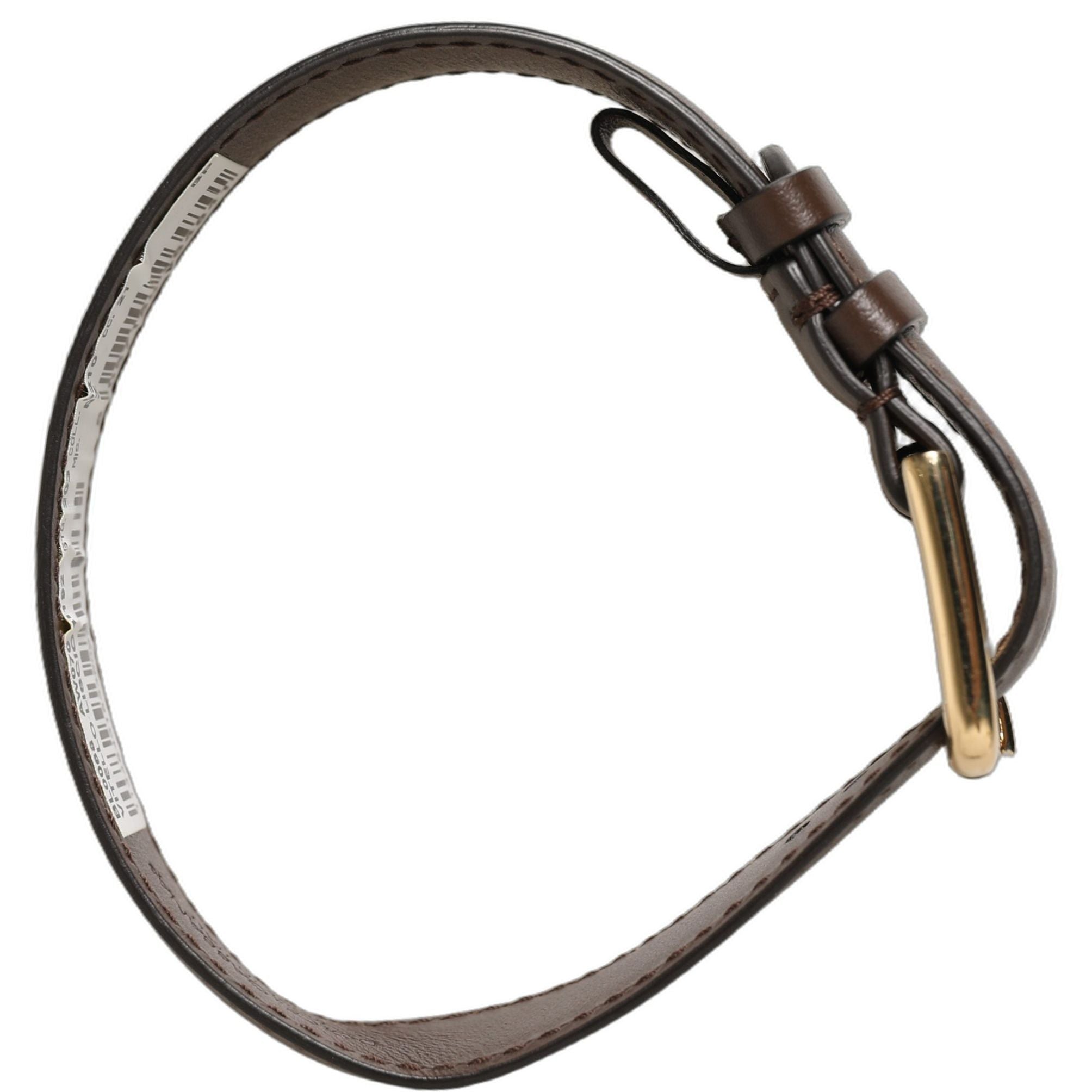 Dolce & Gabbana Brown Calfskin Leather Gold Buckle Belt Strap Bracelet