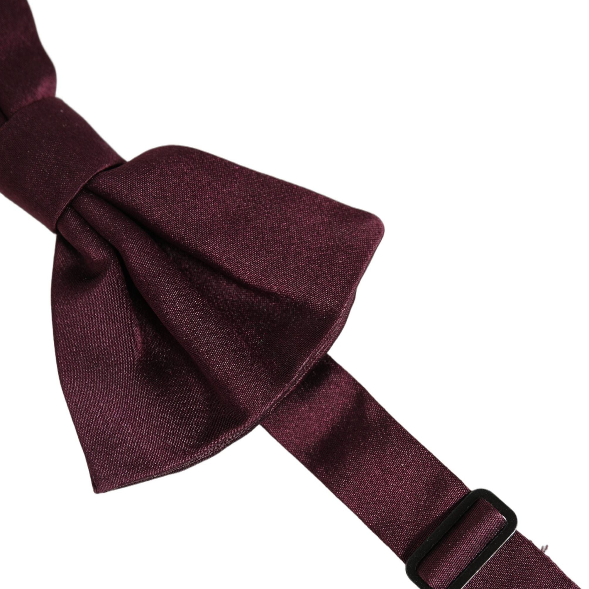 Dolce & Gabbana Men Maroon 100% Silk Adjustable Neck Papillon Bow Tie