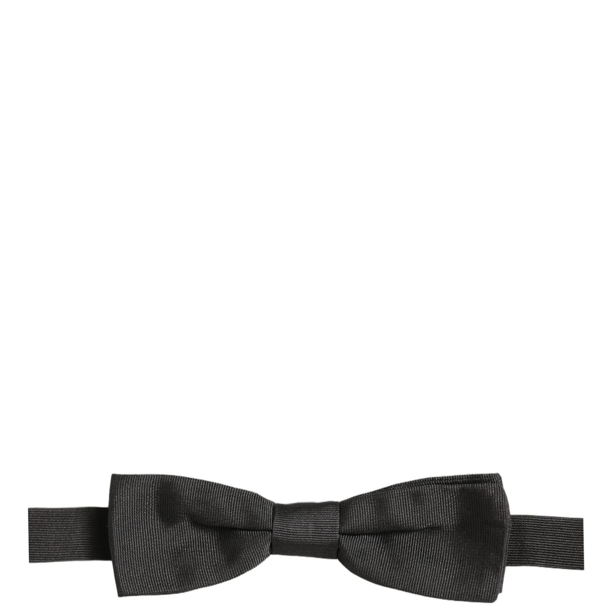 Dolce & Gabbana Men Black 100% Cotton Adjustable Neck Papillon Bow Tie
