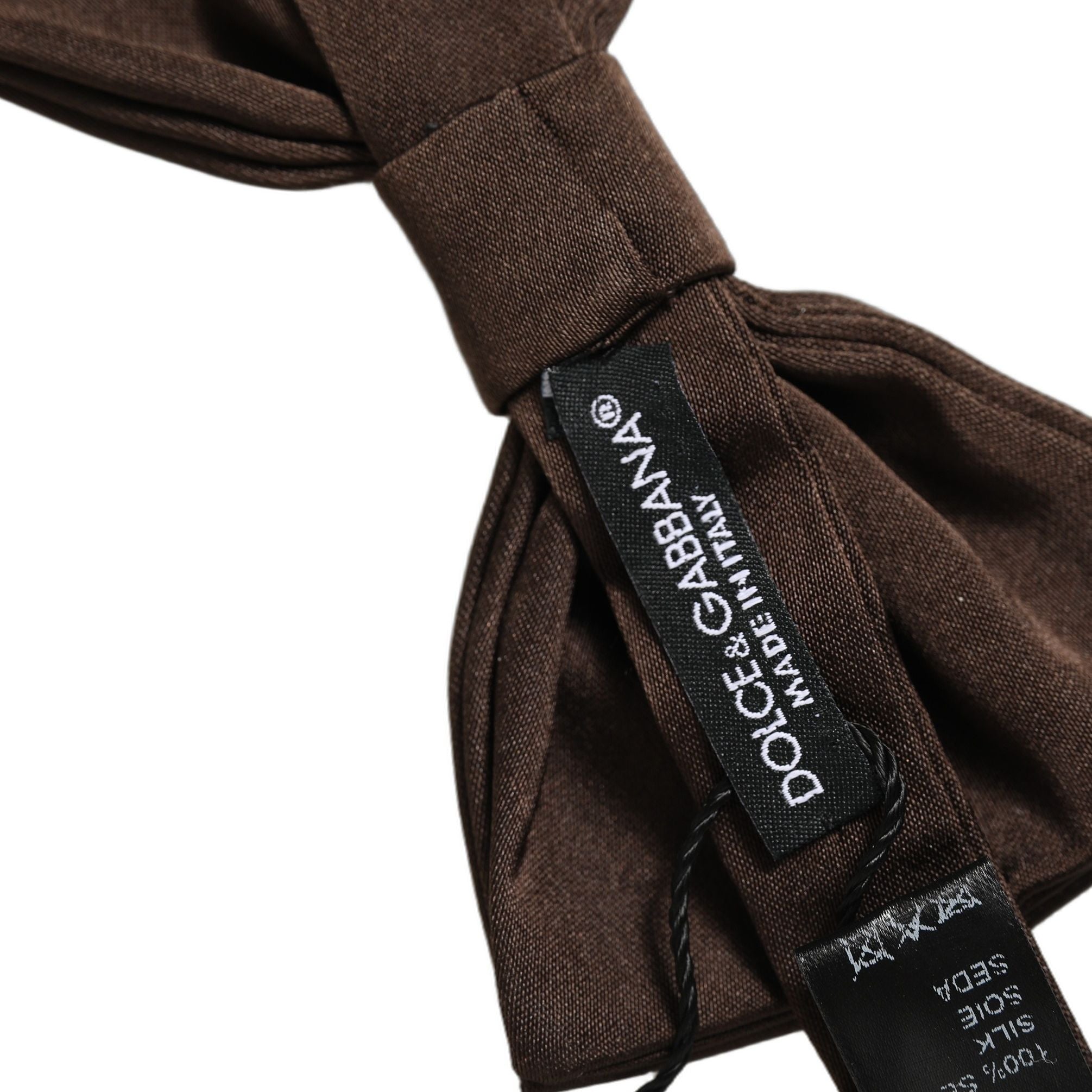 Dolce & Gabbana Men Brown 100% Silk Adjustable Neck Papillon Bow Tie
