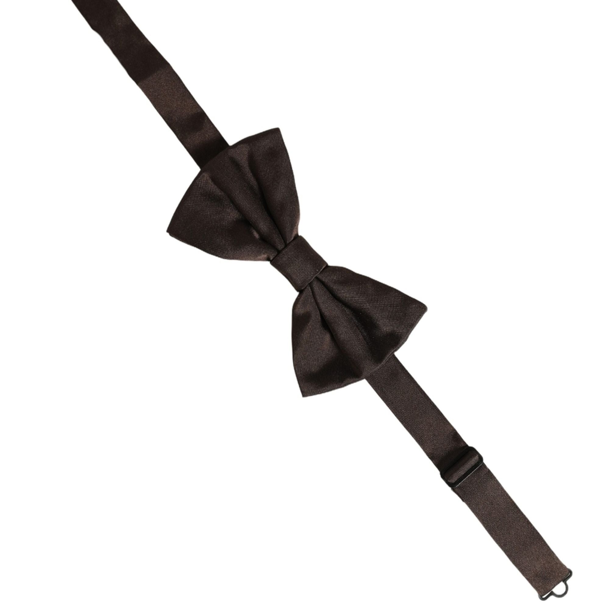 Dolce & Gabbana Men Brown 100% Silk Adjustable Neck Papillon Bow Tie