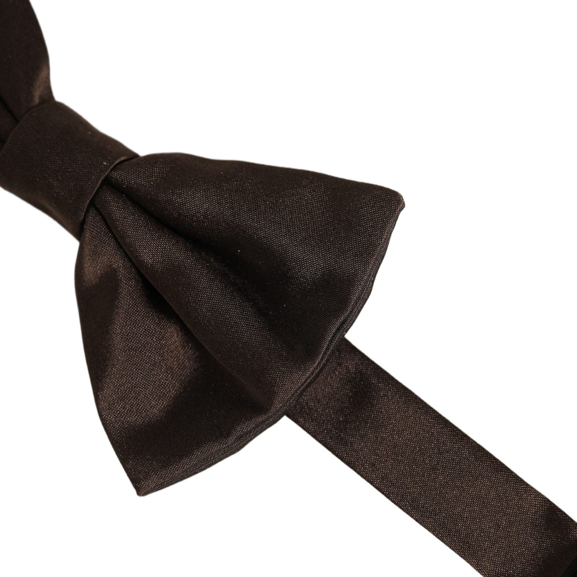 Dolce & Gabbana Men Brown 100% Silk Adjustable Neck Papillon Bow Tie