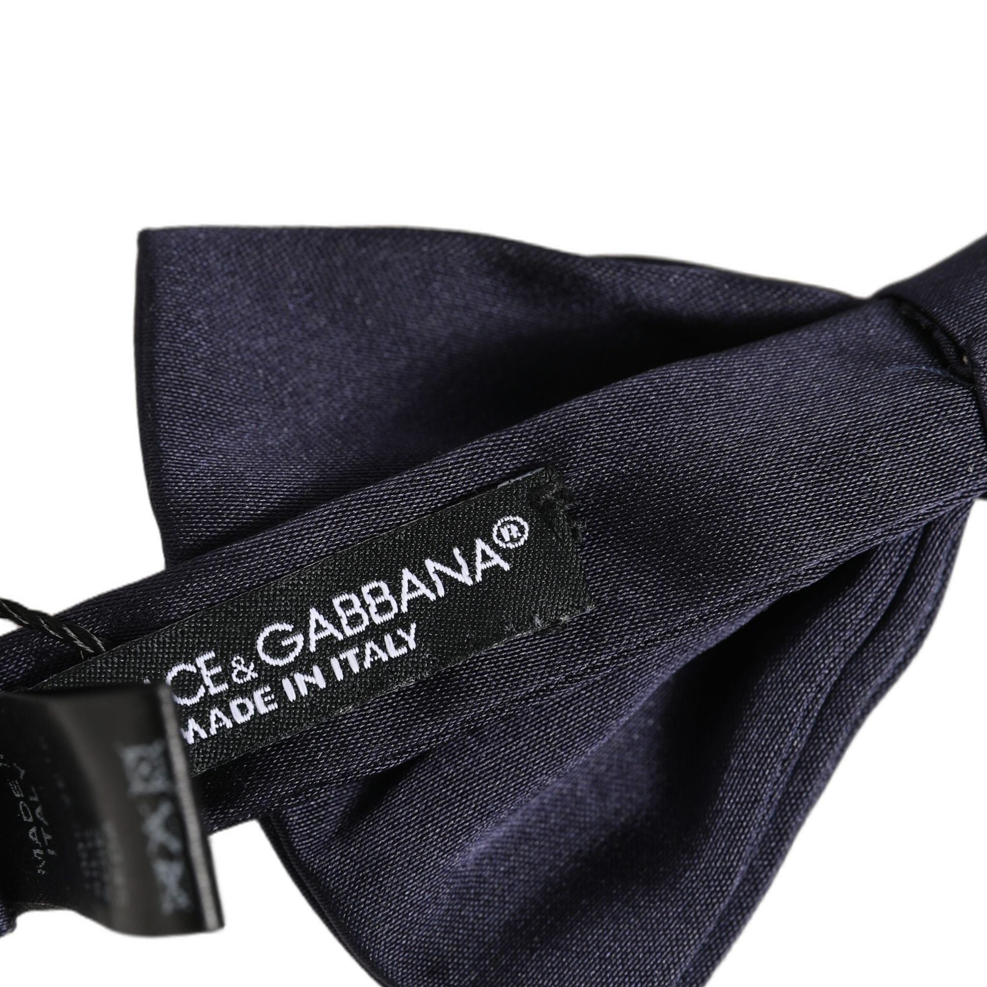 Dolce & Gabbana Men Dark Blue Silk Adjustable Neck Papillon Bow Tie