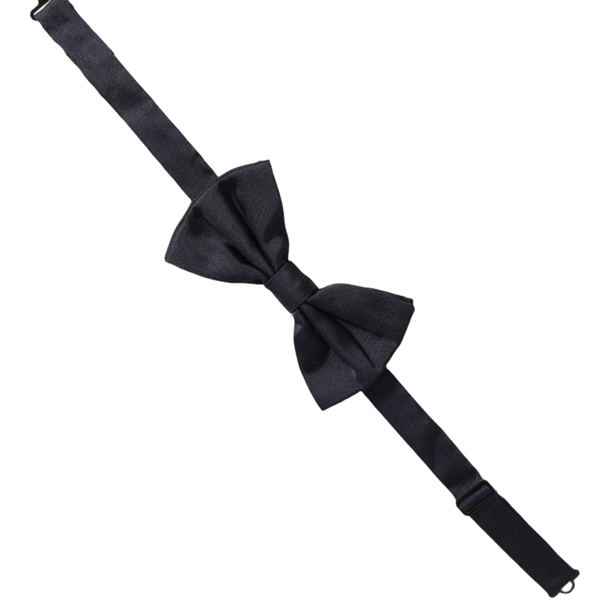 Dolce & Gabbana Men Dark Blue Silk Adjustable Neck Papillon Bow Tie