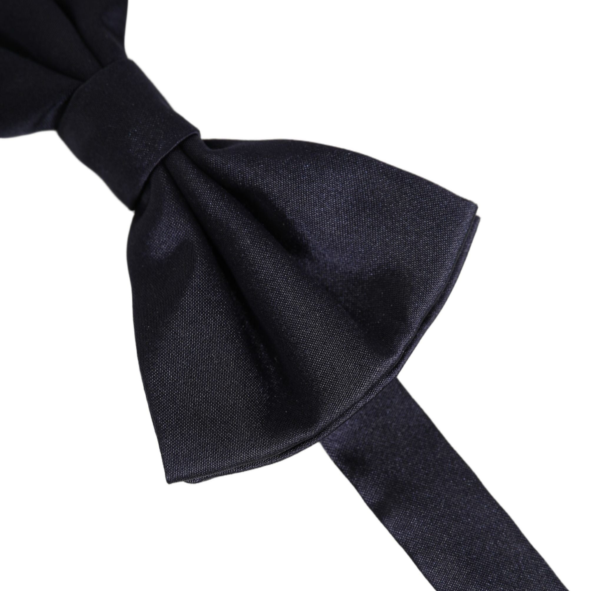 Dolce & Gabbana Men Dark Blue Silk Adjustable Neck Papillon Bow Tie