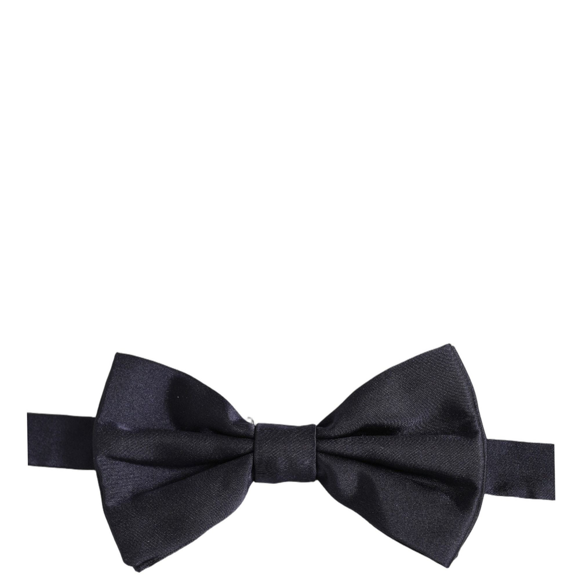 Dolce & Gabbana Men Dark Blue Silk Adjustable Neck Papillon Bow Tie