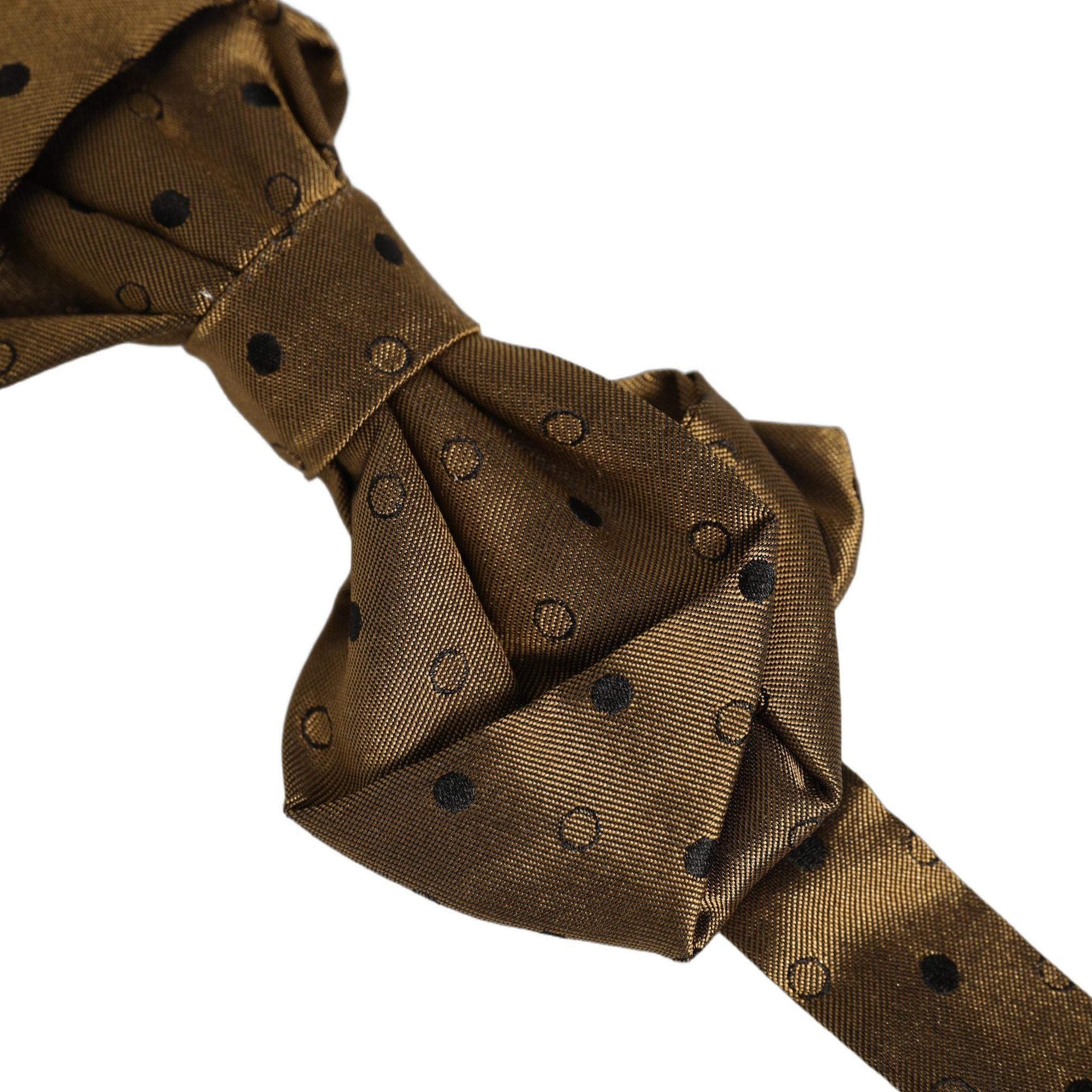 Dolce & Gabbana Men Brown Polka Dot Silk Adjustable Neck Papillon Bow Tie
