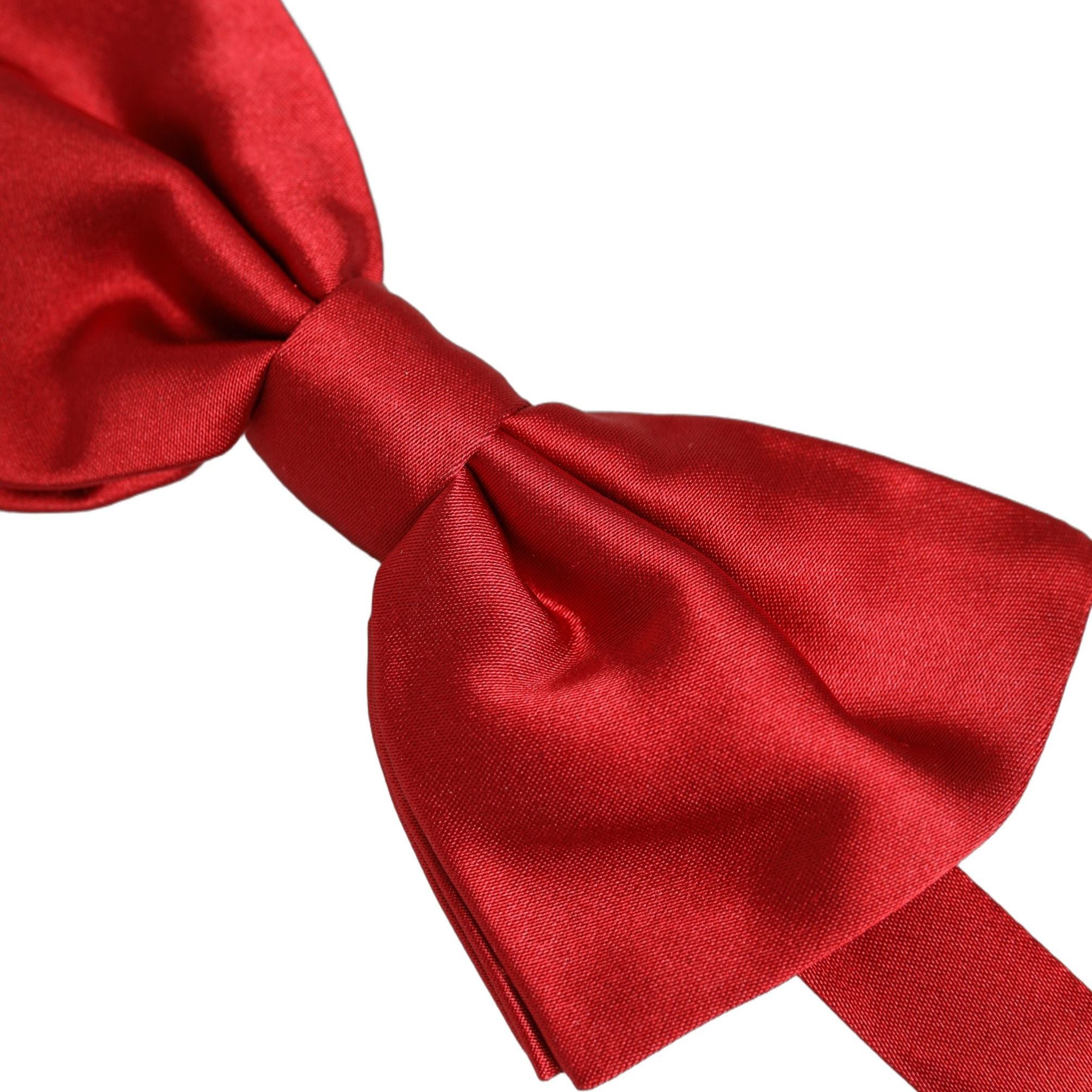 Dolce & Gabbana Men Red 100% Silk Adjustable Neck Papillon Bow Tie