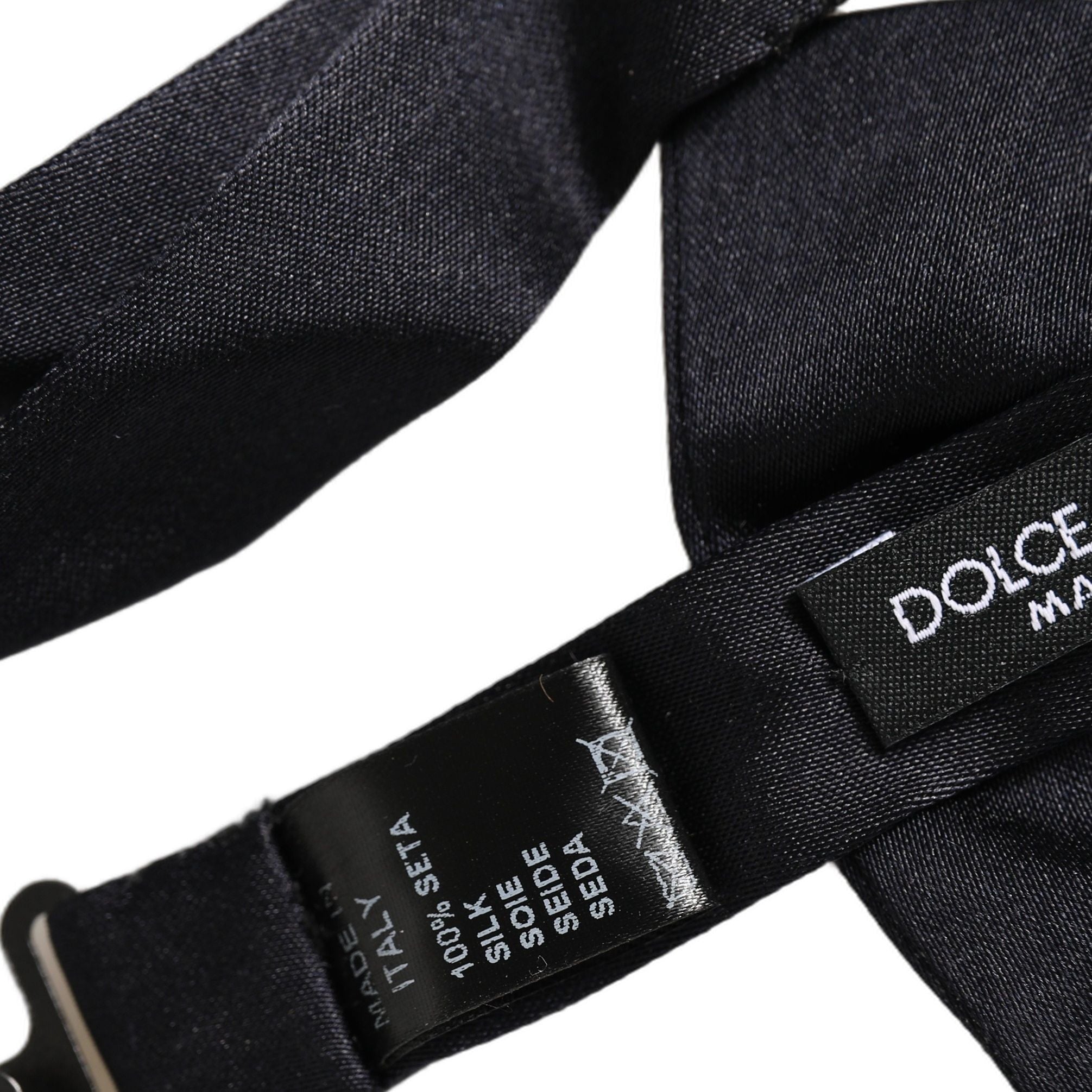 Dolce & Gabbana Men Black 100% Silk Adjustable Neck Papillon Bow Tie
