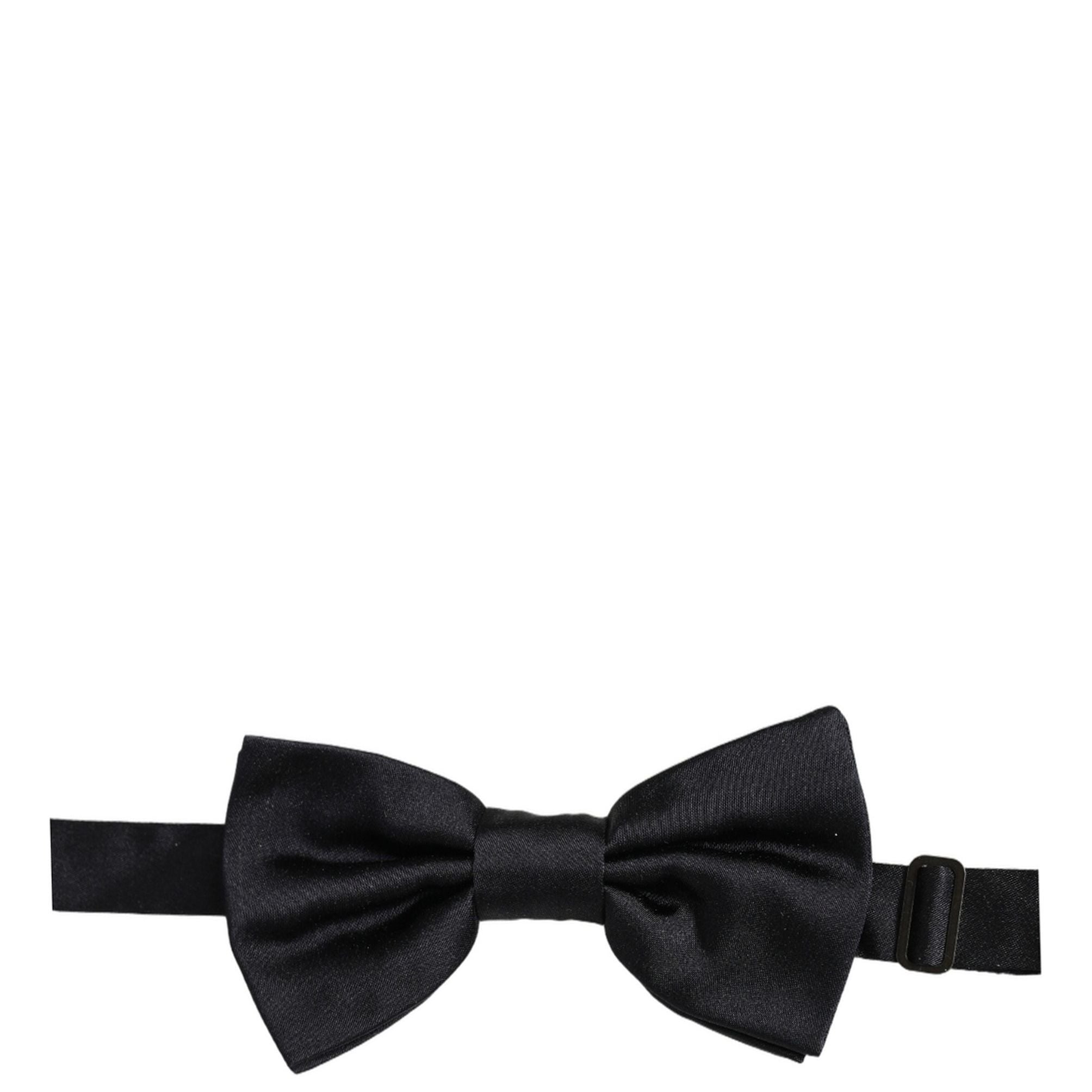 Dolce & Gabbana Men Black 100% Silk Adjustable Neck Papillon Bow Tie