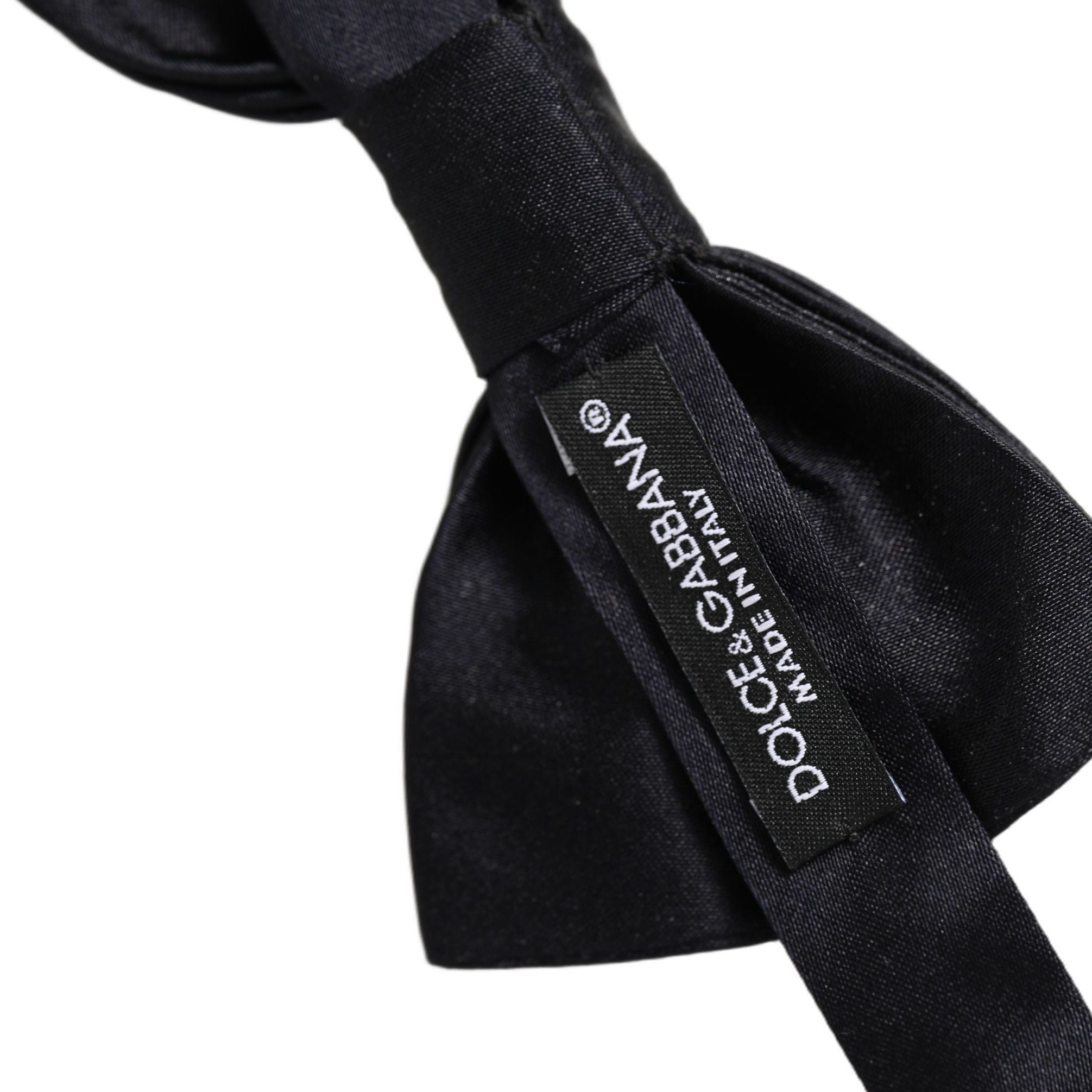 Dolce & Gabbana Men Black 100% Silk Adjustable Neck Papillon Bow Tie