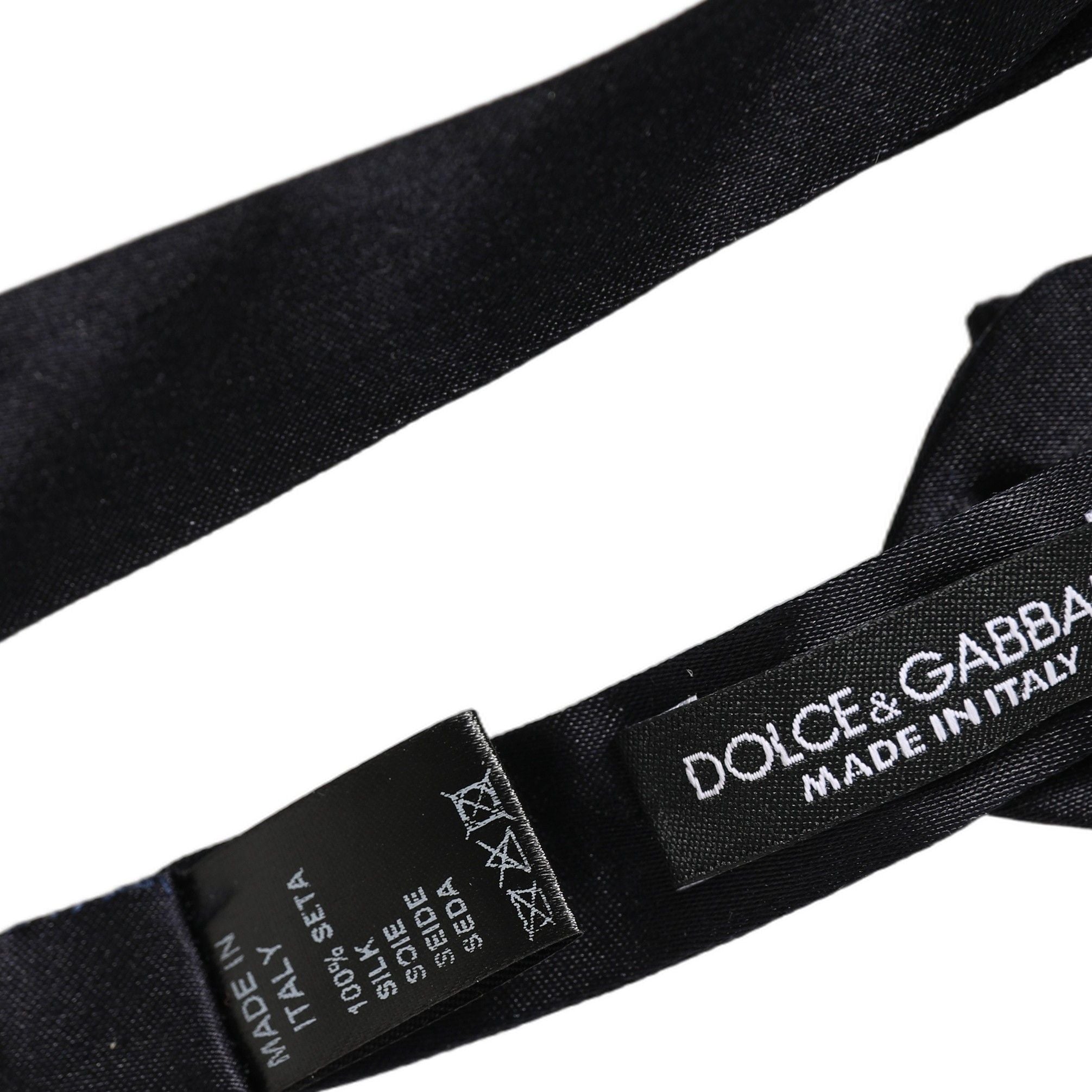 Dolce & Gabbana Men Black 100% Silk Adjustable Neck Papillon Bow Tie