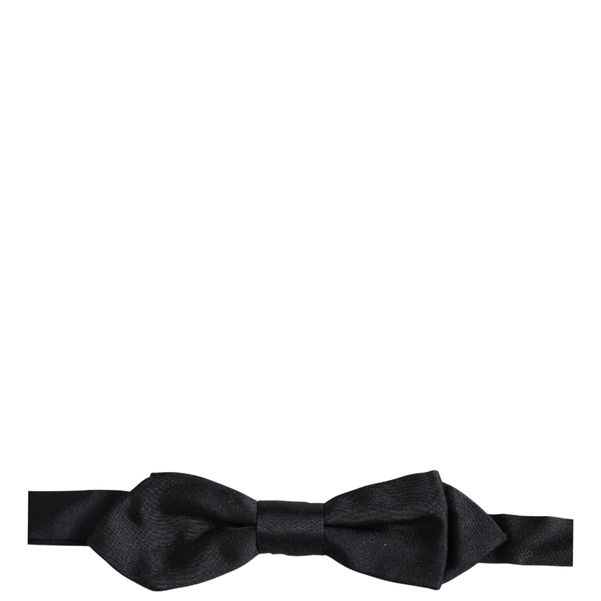 Dolce & Gabbana Men Black 100% Silk Adjustable Neck Papillon Bow Tie
