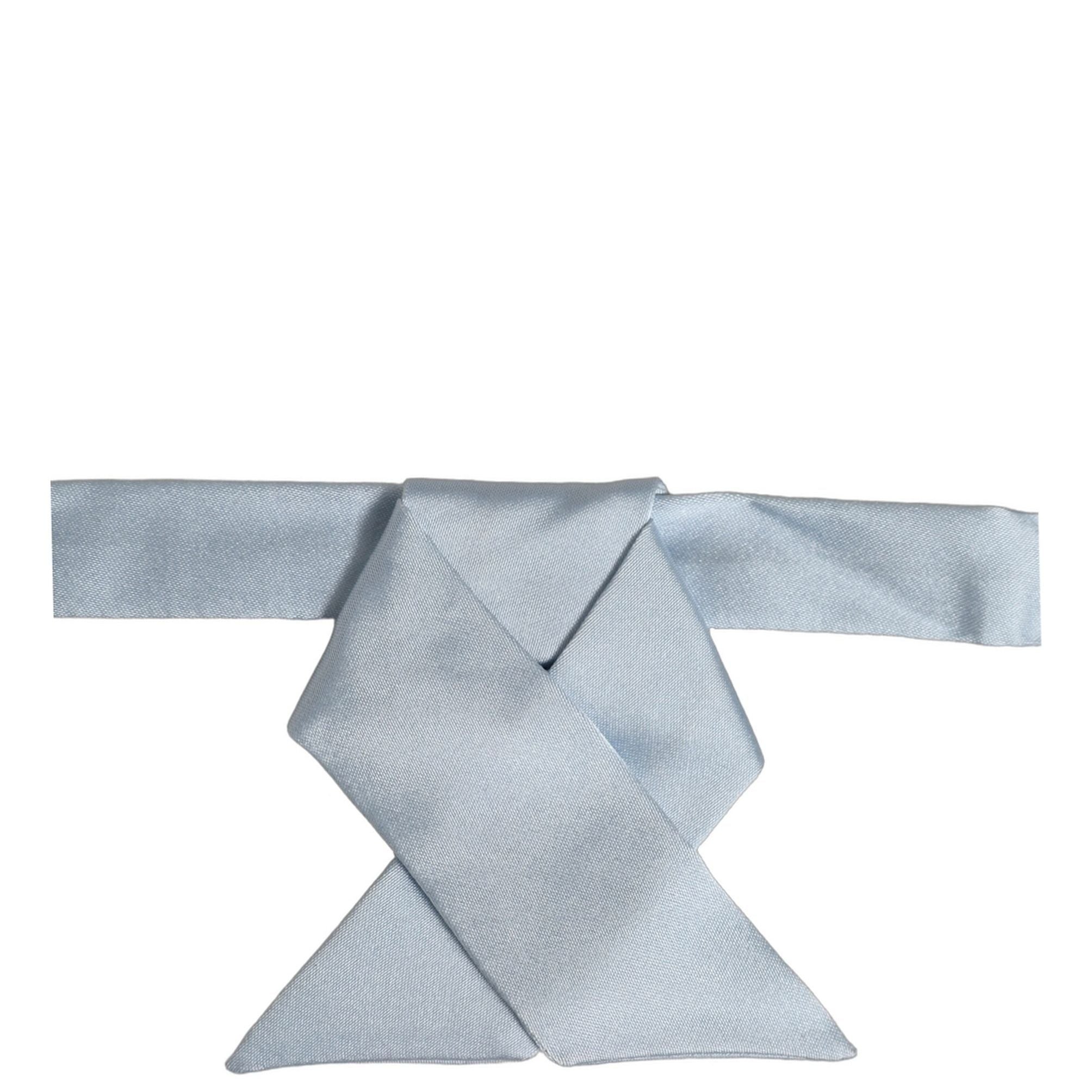 Dolce & Gabbana Men Light Blue SIlk Adjustable Neck Papillon Bow Tie