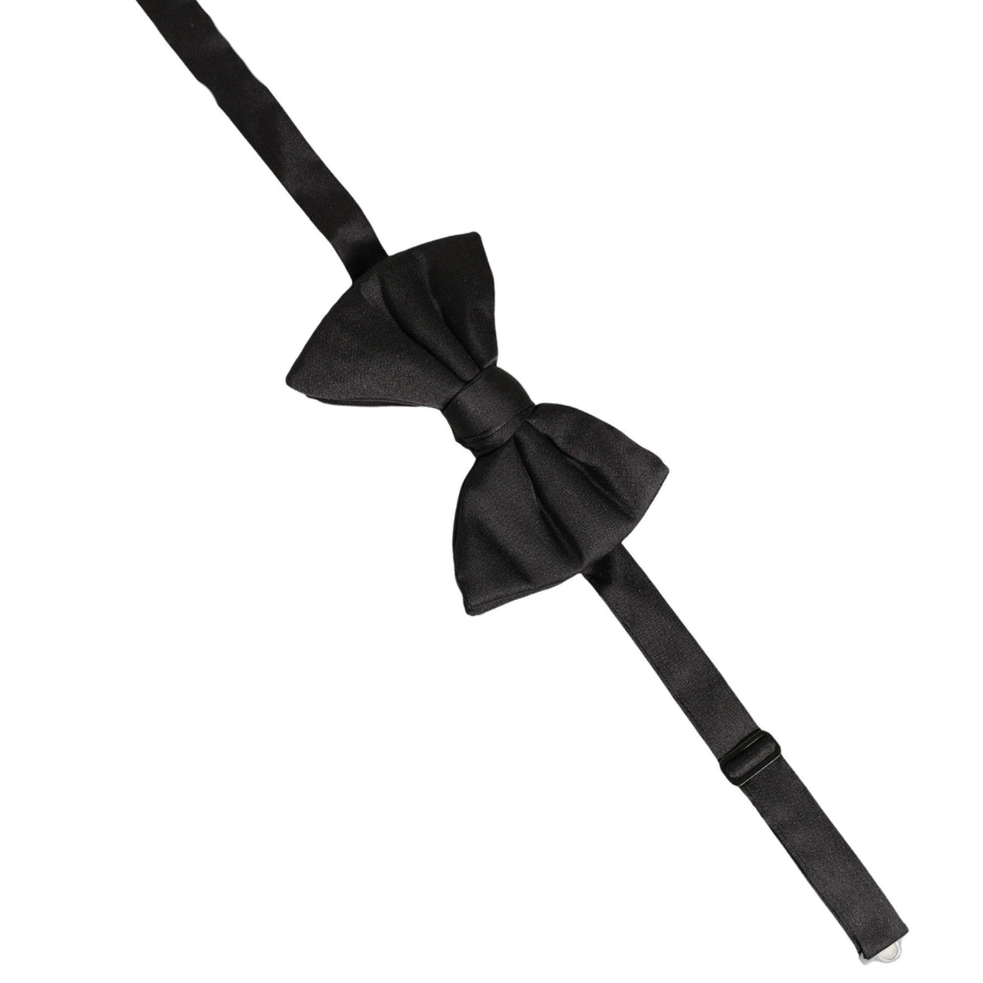 Dolce & Gabbana Men Black 100% Silk Adjustable Neck Papillon Bow Tie
